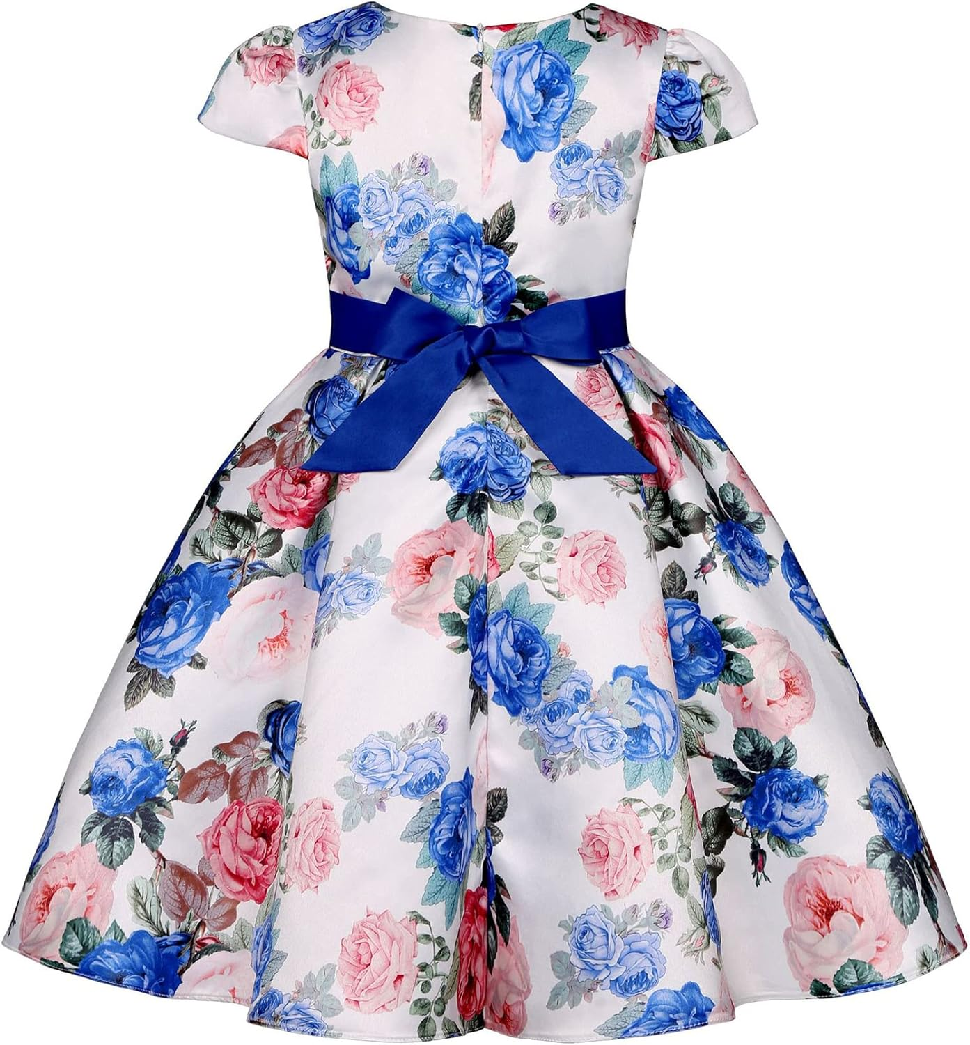 FEOYA - Baby Girl Wedding Suits Pageant Dress Child Party Gown Ceremonial Dresses Flower Baptism Christening Dress Kid Formal Outfit Short Sleeve with Bow Belt 2-10 Years image number 5