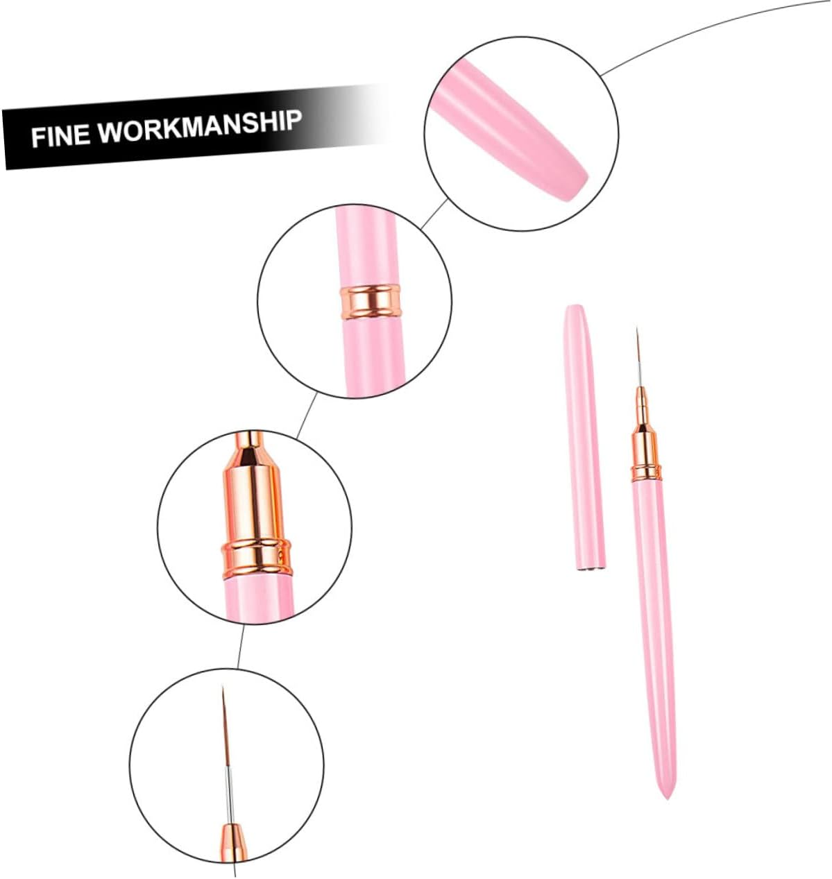 ADOCARN Nail Art Drawing Pen Flexible Brush for Nail Designs Manicure Accessory Absorption for Gel Polish Art image number 6