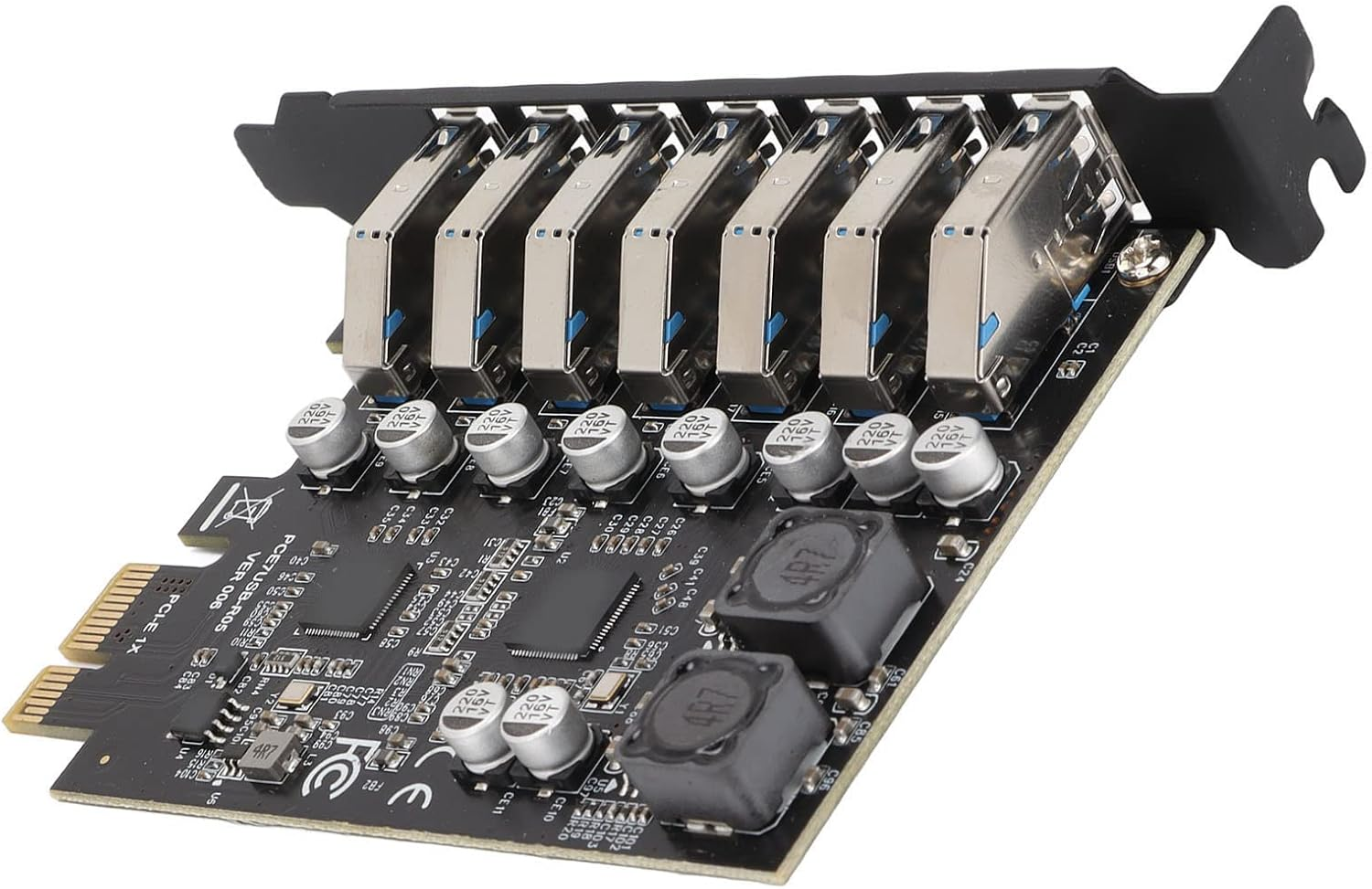 7 Port PCI Express Expansion Card, USB 3.2 GEN1 5Gbps 7 Port Front Expansion Card, for Win, for Linux image number 3