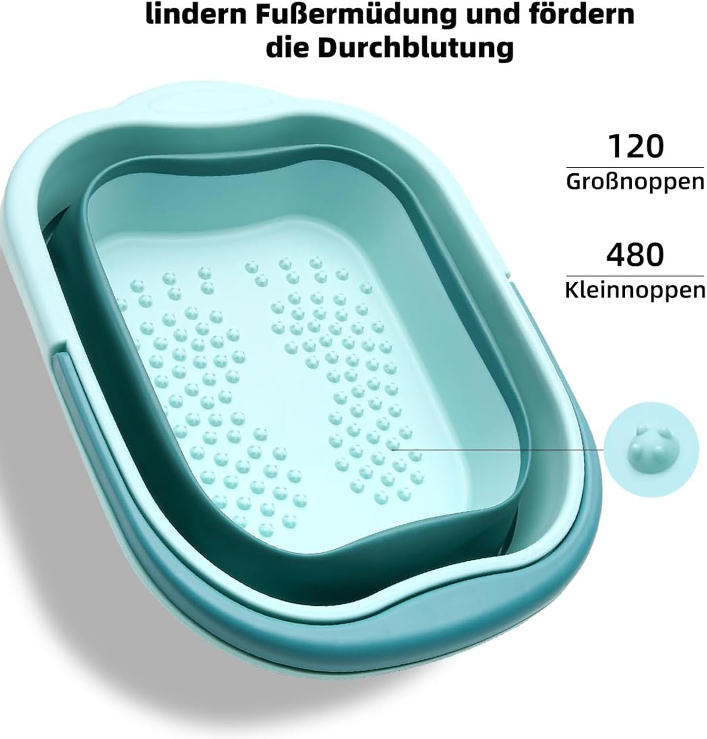 Foot Soaking Bucket, 15L Foot Wash Basin Feet Soaking Tub, Foldable Foot Spa Bucket Portable Large Space Foot Soak with Handle, Foot Tub for Outdoor Laundry Travel Hoffti image number 5