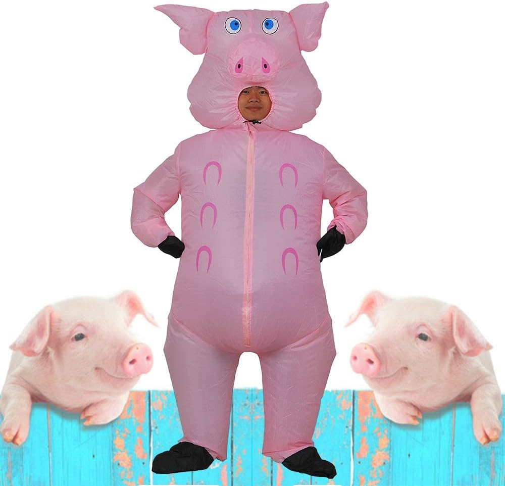 LUVSHINE Inflatable Pig Costume Adult, Fancy Dress, Blow up Costume Suitable for Party, Halloween, Christmas, Pink image number 4
