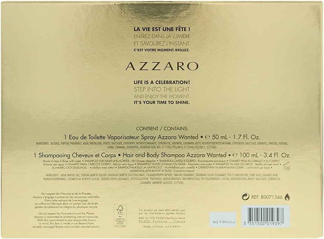 Azzaro Wanted EDT 50Ml Gift Set image number 1