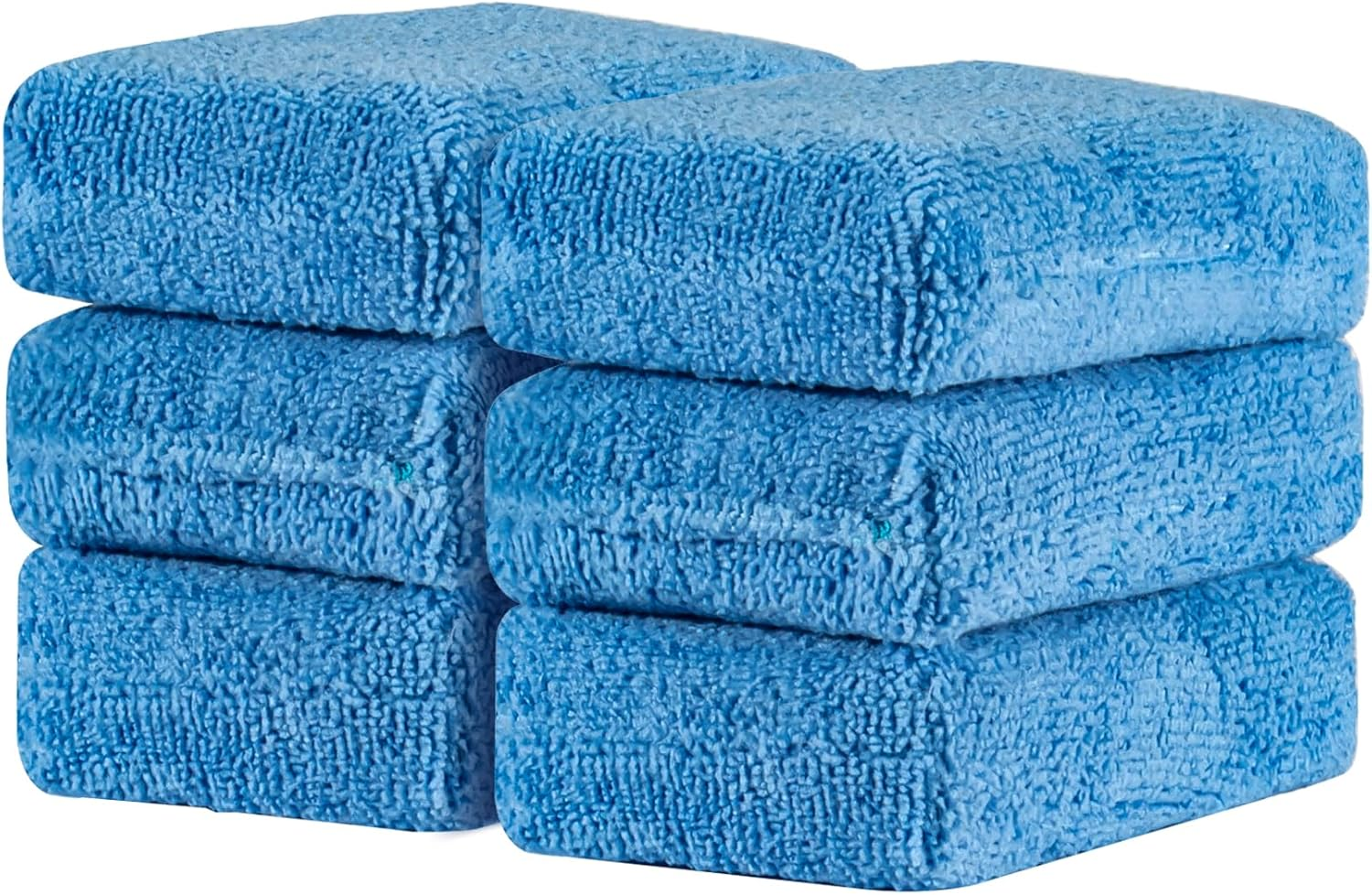Sukh Microfiber Rectangle Sponge Detailing Pads - Microfiber Wax Foam Applicator Pads for Car Wax Applicator Pad 4.72X3.15 Inch 7 Pack-Blue image number 5