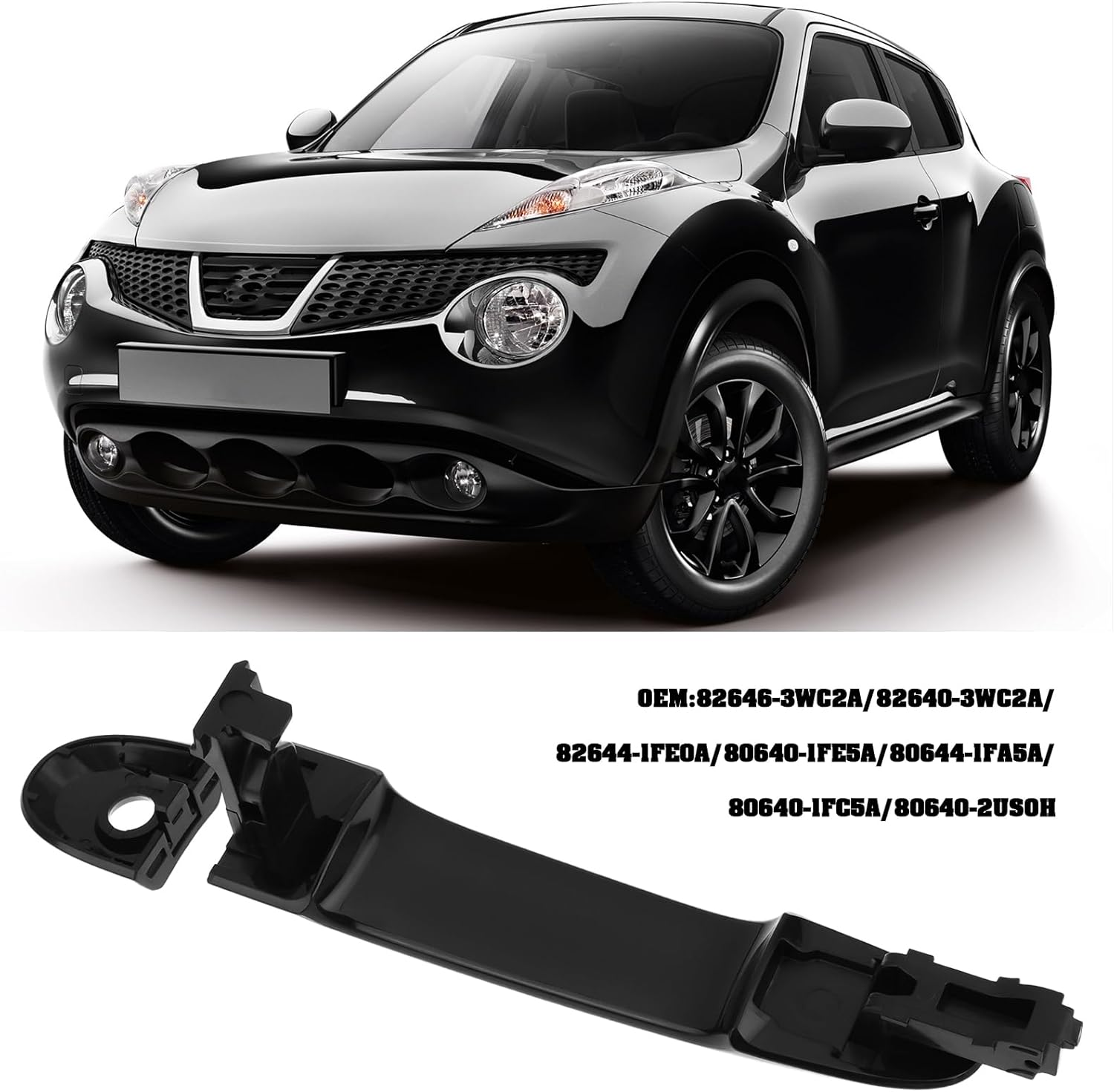 Emagtech Driver Side Exterior Door Handle 80644-3WC2A 80640-3WC2A 80644-1FE0A Compatible with Nissan Juke 2010-2019 image number 1