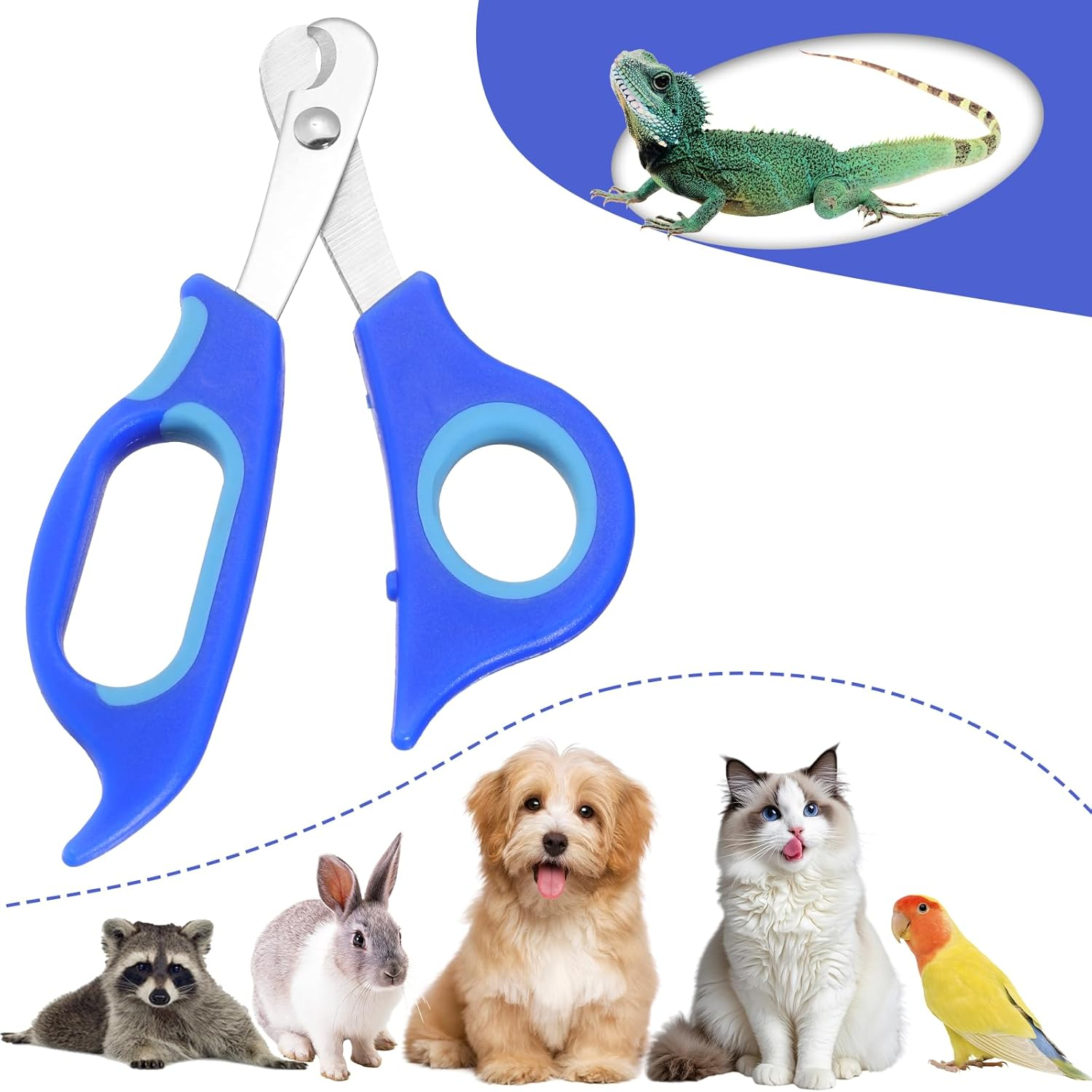 COMNICO Cat Nail Clippers and Nail File Stainless Steel Bearded Dragon Nailclippers Lizard Clipper Catsupplies Professional Grooming Pet Tool for Reptile Cat Dog Clippers image number 3