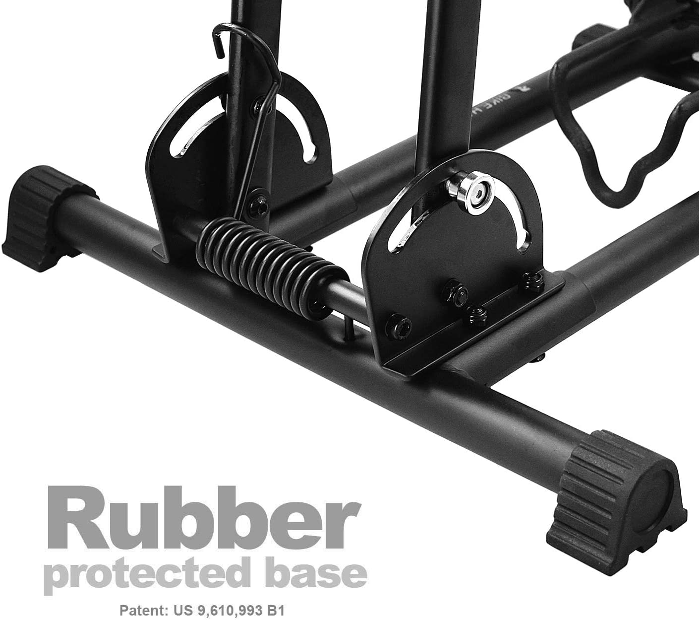 Bikehand Bike Stand Floor Parking Bike Rack - for MTB & Road Bike Storage - up to 2.4" Tire Width - Bike Rack Garage Foldable Bike Storage Rack - Durable Bicycle Stand image number 5