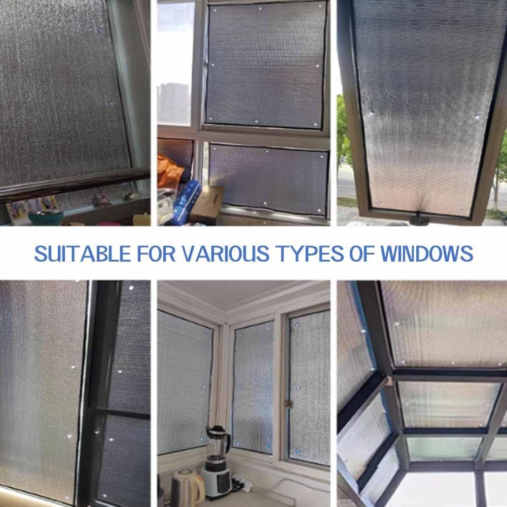 Thermal Insulation Reflective Film, with Suction Cup, Window Heat Reflector, for Home Office Garage Sunroom, Can Be Customized(Gray,140X100Cm/55.1X39.4In)