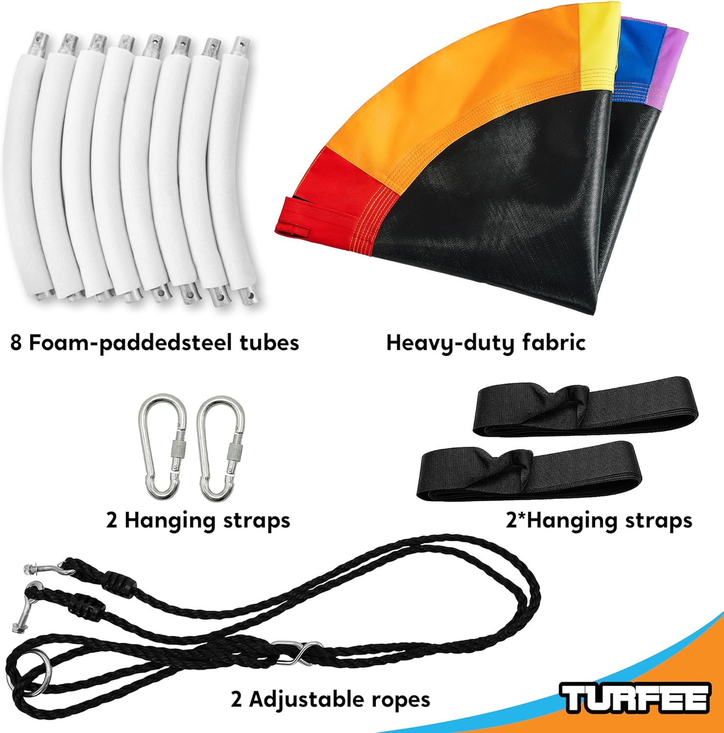 TURFEE 40" Saucer Tree Swing for Kids - 700Lb Weight Capacity, 900D Waterproof Oxford Fabric Platform Swing Seat with Adjustable Ropes for Kids Playground Outdoor Activity Backyard Fun (Rainbow) image number 4