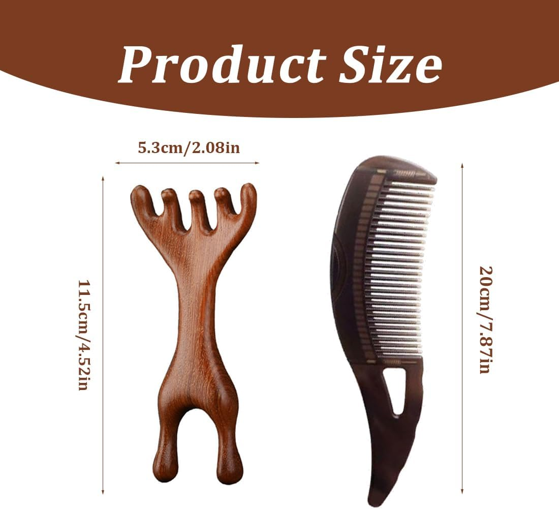 MOLZINY Pack of 2 Dandruff Comb with Massage Comb Hollow Tooth Hair Brush for Scalp Massage Energy Massage Comb Hairdressing Comb for Scalp Massage Refreshment Easy Cleaning for Men and Women