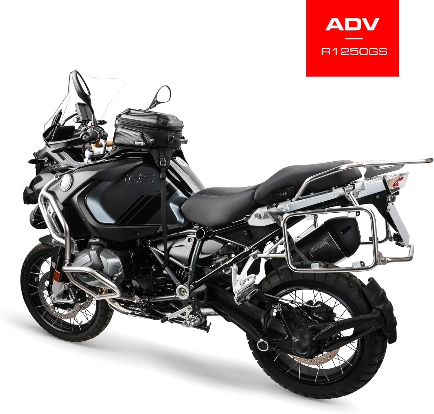 Rhinowalk Motorcycle Tank Bag Hard Shell Waterproof Expandable Motorcycle Seat Storage Bag 15-18L Motorbike Luggage Bag Backpack, YMTR3001KC, Carbon Black