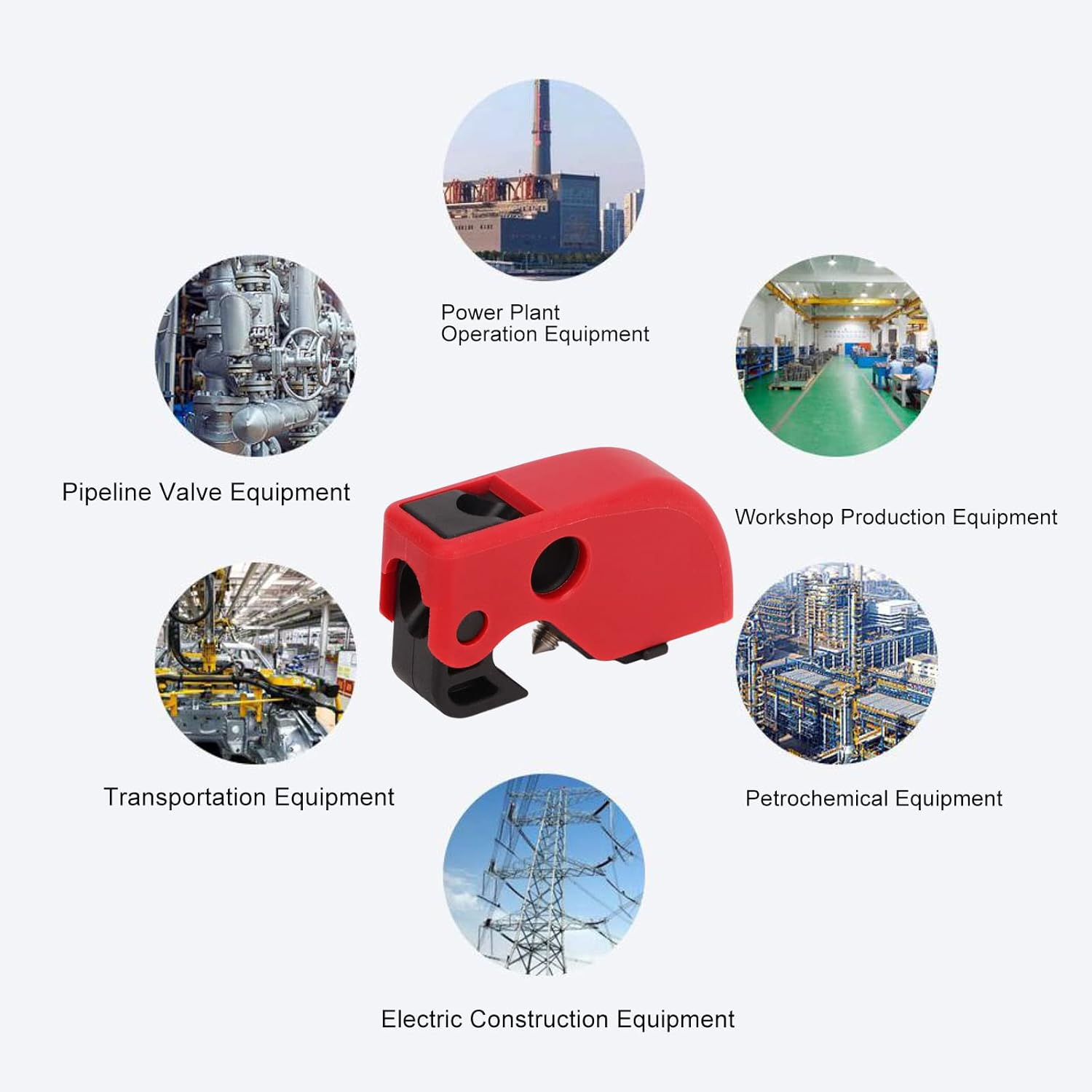 Circuit Breaker Lockout Device, 10Pcs Universal MCB Safety Lockout Tagout Breaker Lock Single and Multi Pole Breakers for Industrial, Chemical, Electric Power, Coal Mines image number 6