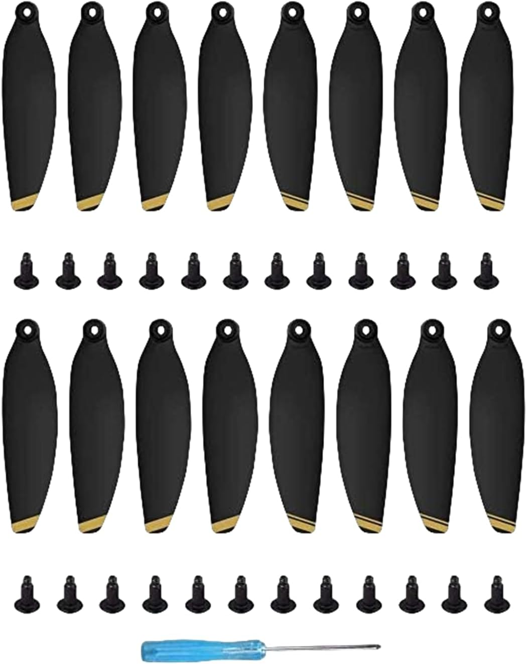 Xmipbs 4 Pairs Mavic Mini Propellers 4726F Low Noise Propellers Paddle Blades for DJI Mavic Mini Drone Black Gold
