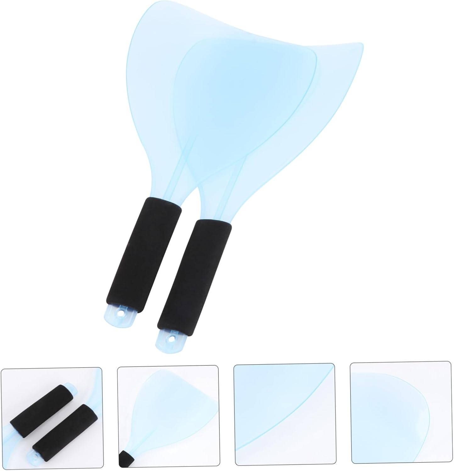 FOYTOKI 2Pcs Hairdressing Face Cover Mask Slip for Salon Hairspray Mask Sponge Handle for Barber Random Color image number 4