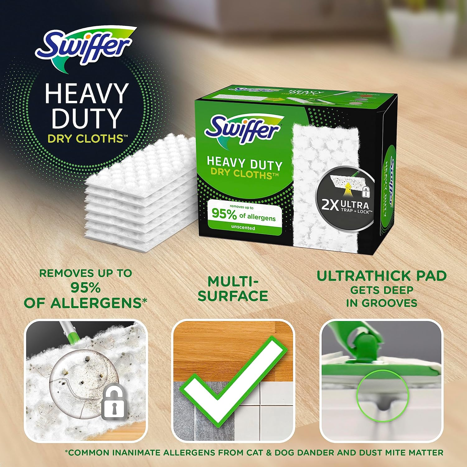 Swiffer Sweeper Heavy Duty Mop Pad Refills for Floor Mopping and Cleaning, All Purpose Multi Surface Floor Cleaning Product, 20 Count, 2 Pack image number 4