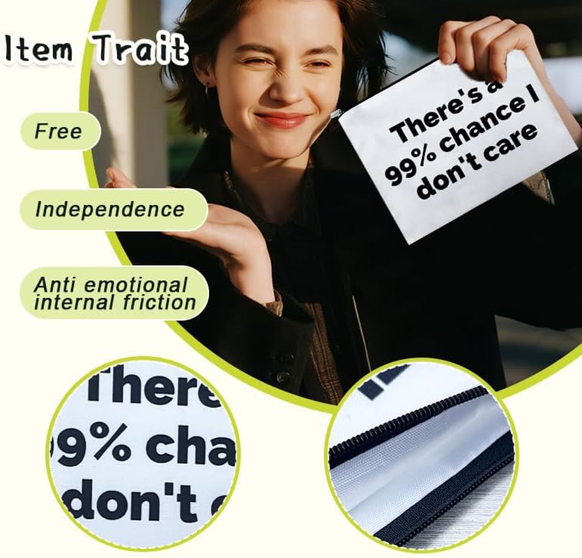 Sarcastic Cosmetic Toiletry Bag for Women Men Coworkers Sassy Gift Bag from Friends Bestie Snarky Birthday Gifts for Daughter Son Funny Saying Makeup Bag Organizer Humorous Sarcastic Gfts image number 1