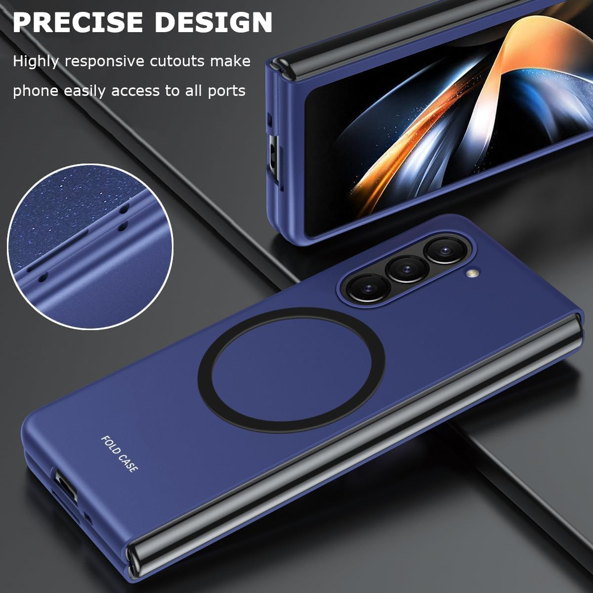 RUNGOS for Samsung Z Fold 6 Case Magsafe (Bare Metal Feel) [Strong Magnetic] [Slim Fit, Ultra Light] [Wireless Charging] Shockproof Magnetic Cover for Samsung Galaxy Z Fold 6 Case 2024 image number 1