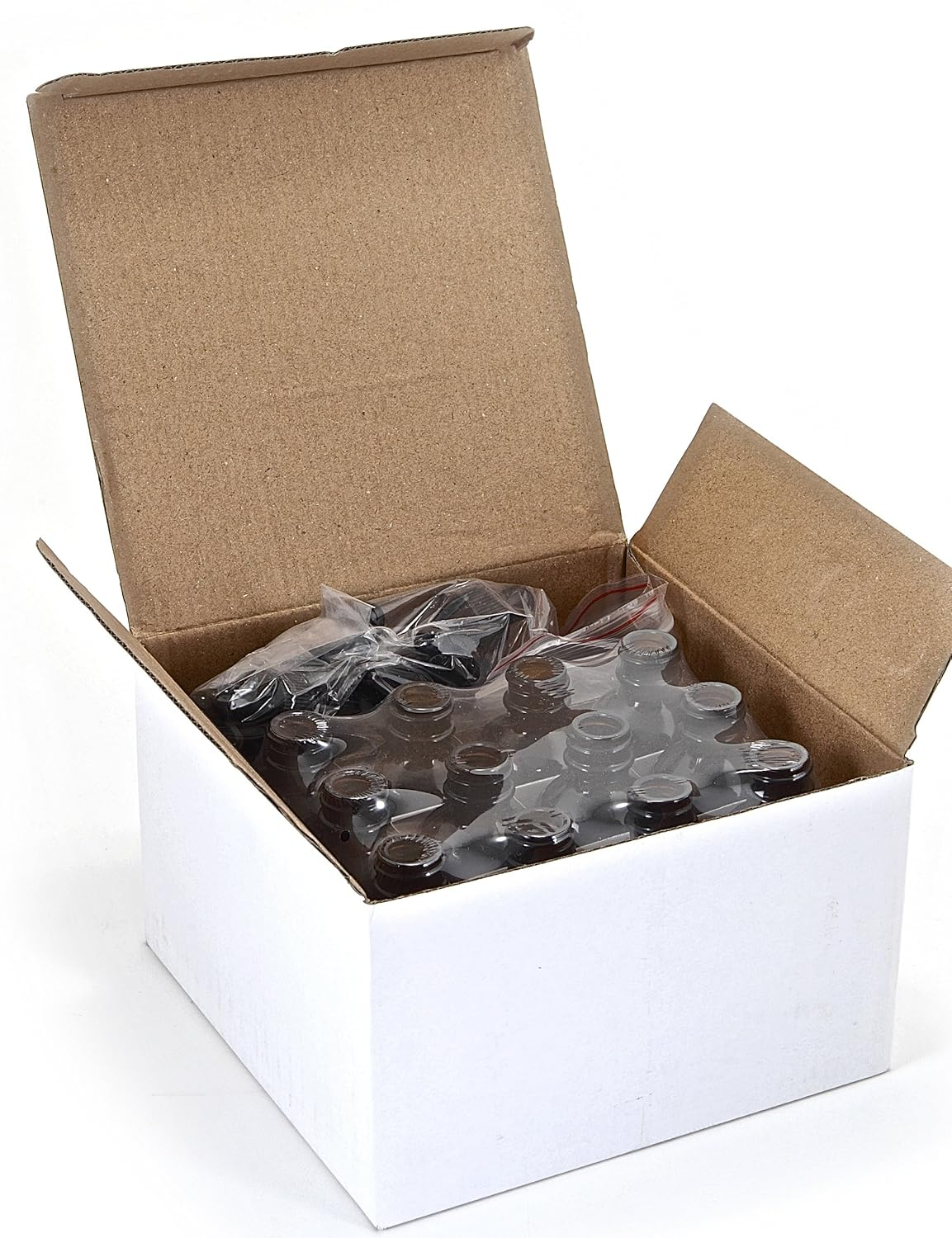 12, Amber, 2 Oz Glass Bottles, with Glass Eye Droppers