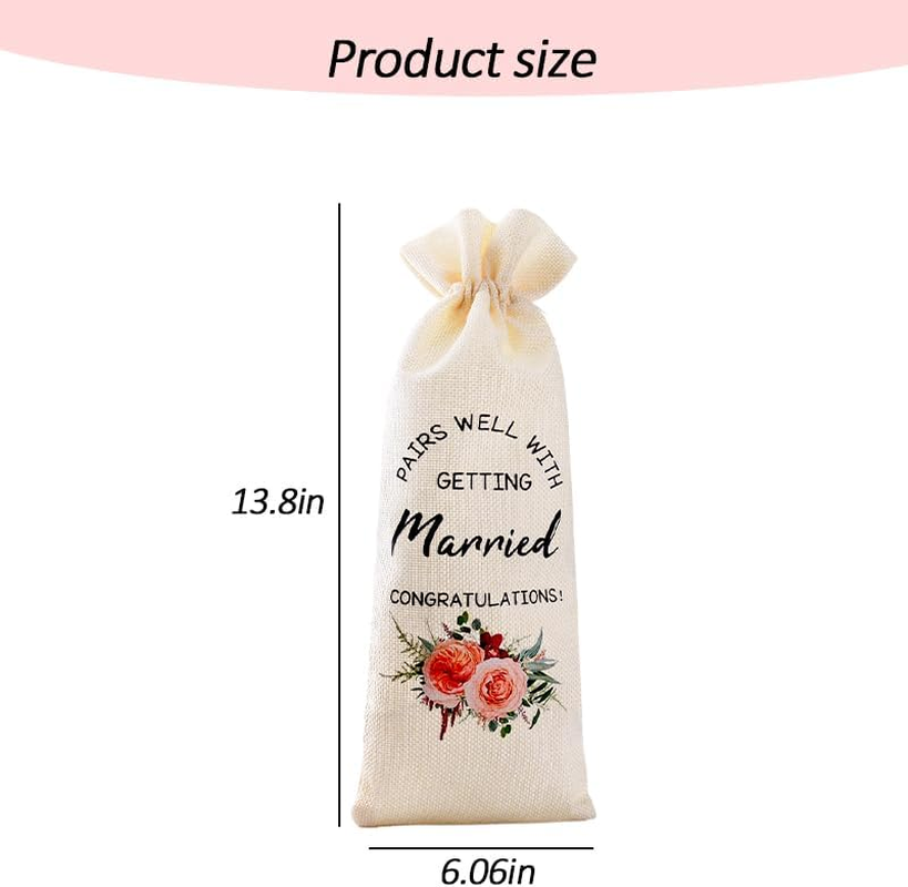 Wedding Gifts for Bride Groom Couple Newly Wed Gifts for Wife Husband Wedding Wine Gift Bag for Newlywed Gifts for Couples Fiancee Fiance Wedding Shower Gifts for Him Her Wedding Stuff Wine Bag - 3:30 Somewhere image number 7