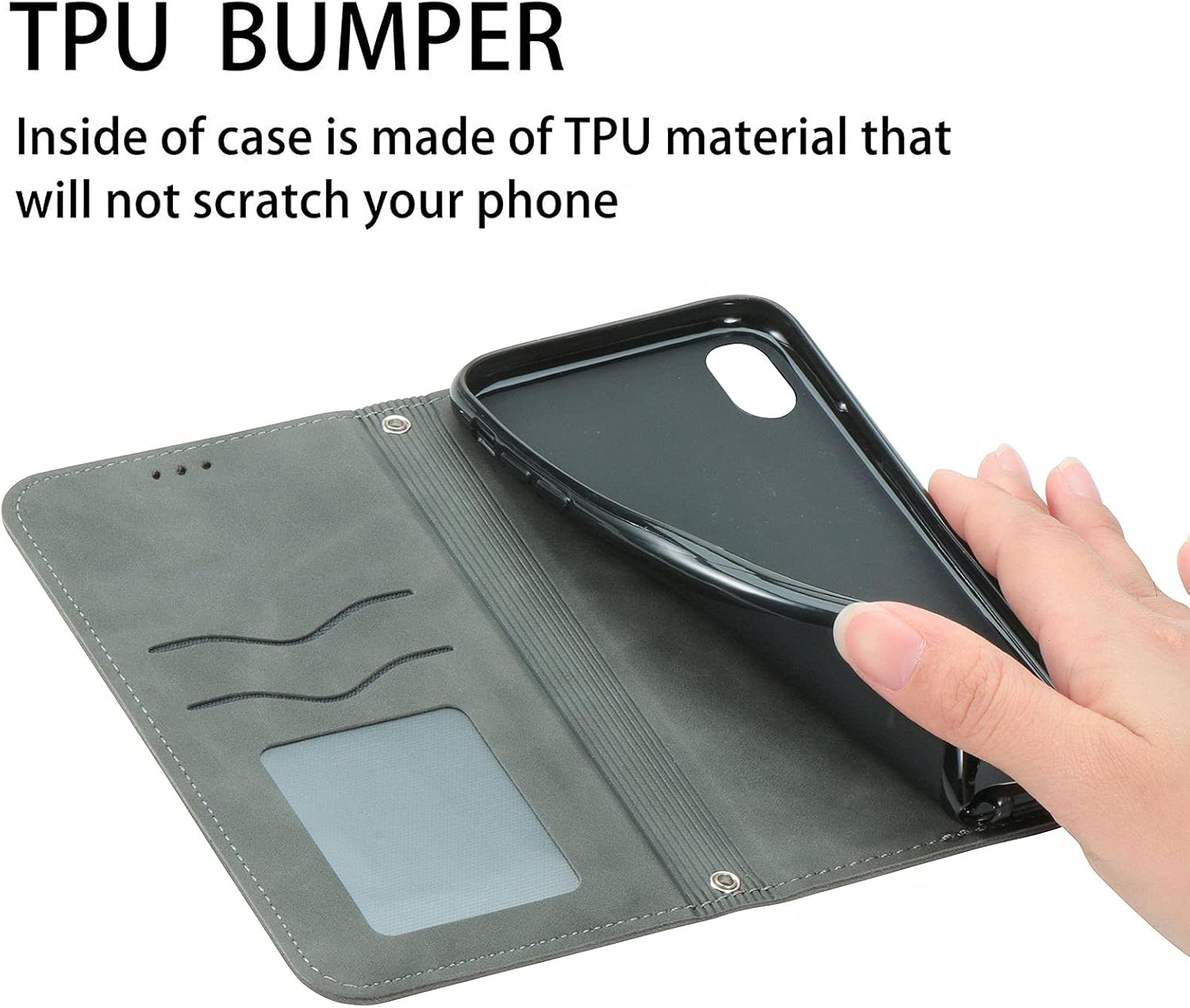 MOJIA Case for Xiaomi Redmi Note 14 Pro 5G / Poco X7 5G, PU Folio Leather Wallet Protective Case [Magnetic Closure], Mobile Phone Case with TPU Inner Shell, Card Holder Stand Case. Grey - Gray image number 2