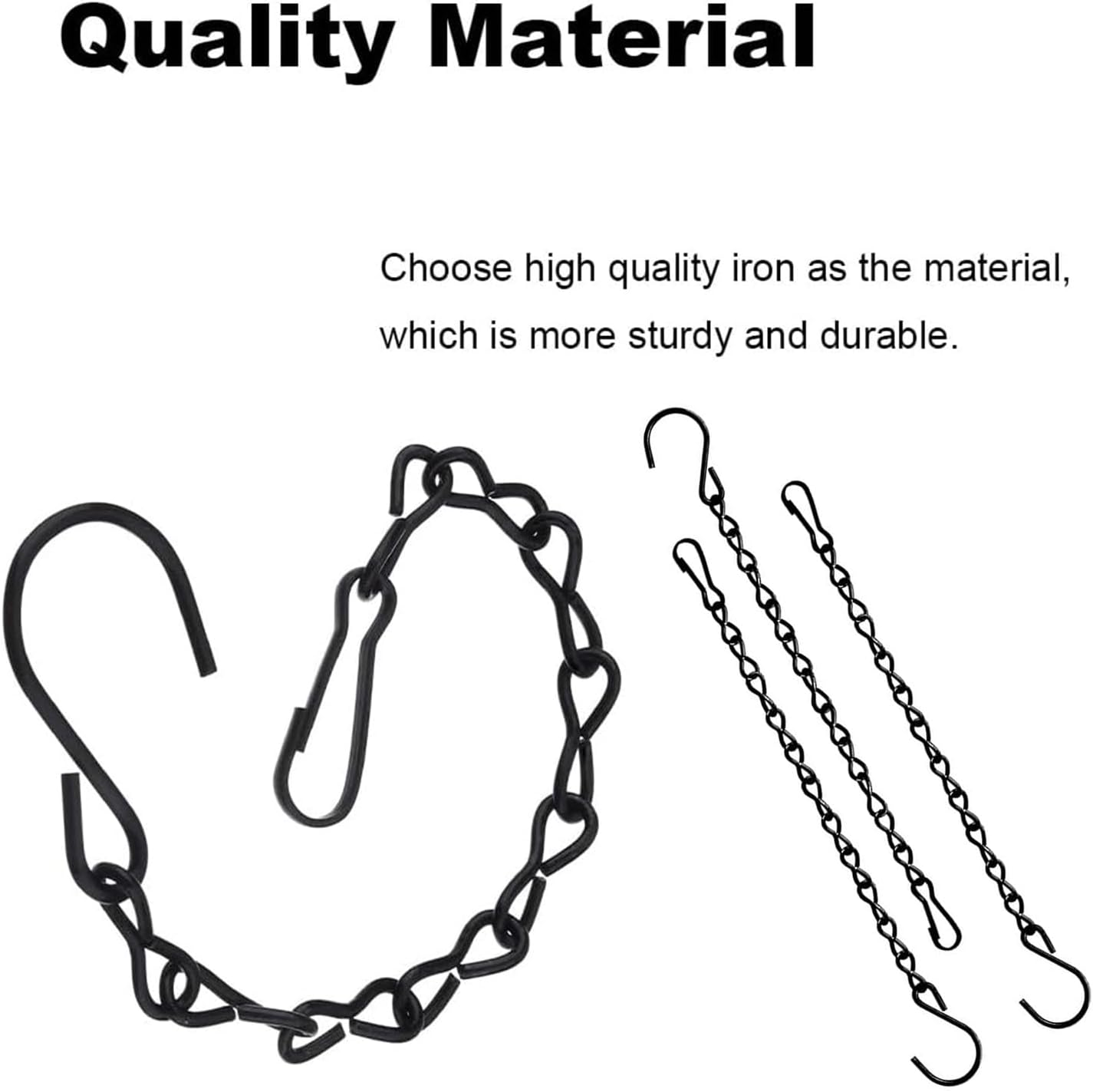 Yharnamite 18 Pcs Hanging Chains, 10 Inch Metal Chains with Hooks Clips, Garden Plant Hangers, Outdoor Hanging Basket Chain for Bird Feeders, Billboards, Wind Chimes, Planters Lanterns and Ornaments