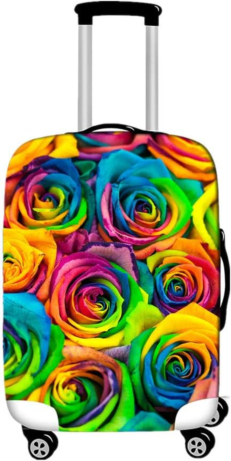 Travel Luggage Cover Suitcase Protector Elastic, Morbuy Stretch Fabric Spandex Suitcase Trolley Print Elasticated Stretch Dustproof Baggage Protection (Color Rose,S) image number 1