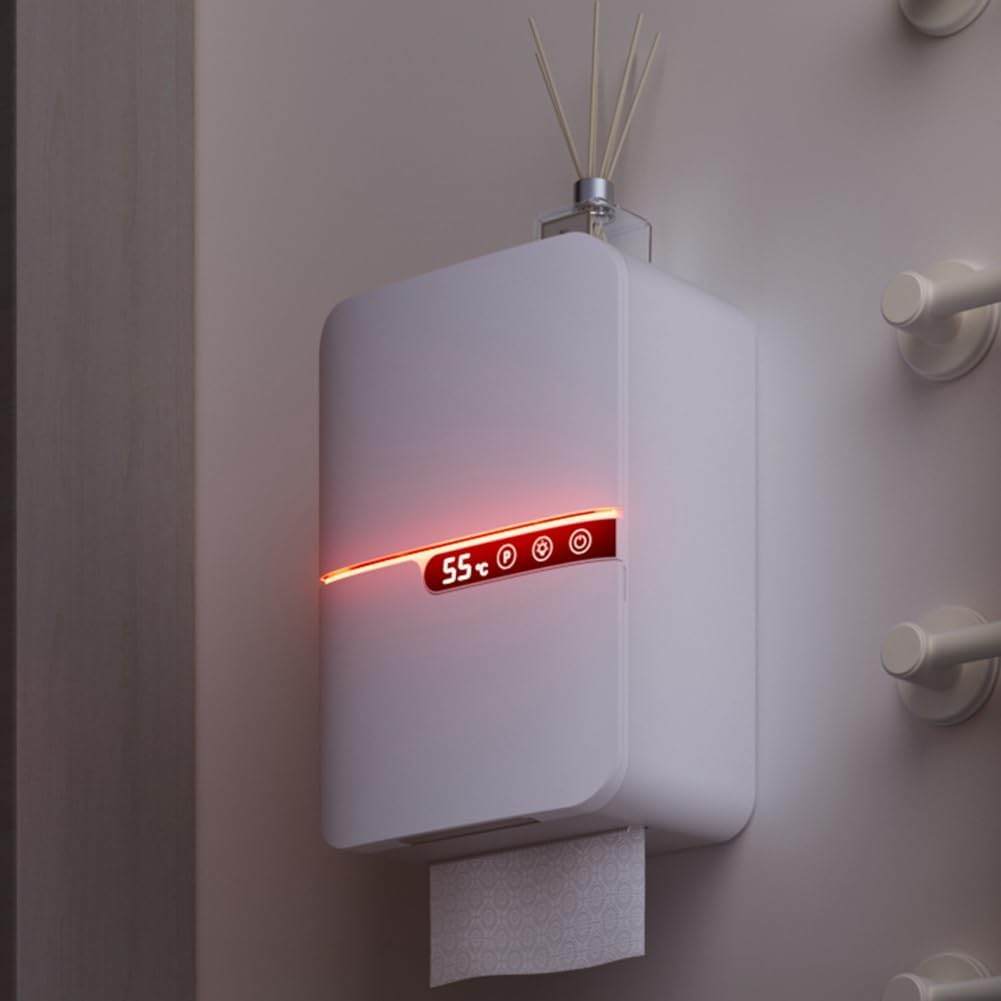 Wall Mounted Wet Wipe Heater Warmer with LED Display Wet Towel Dispenser USB Wipe Warmer Napkin Heating Box image number 3