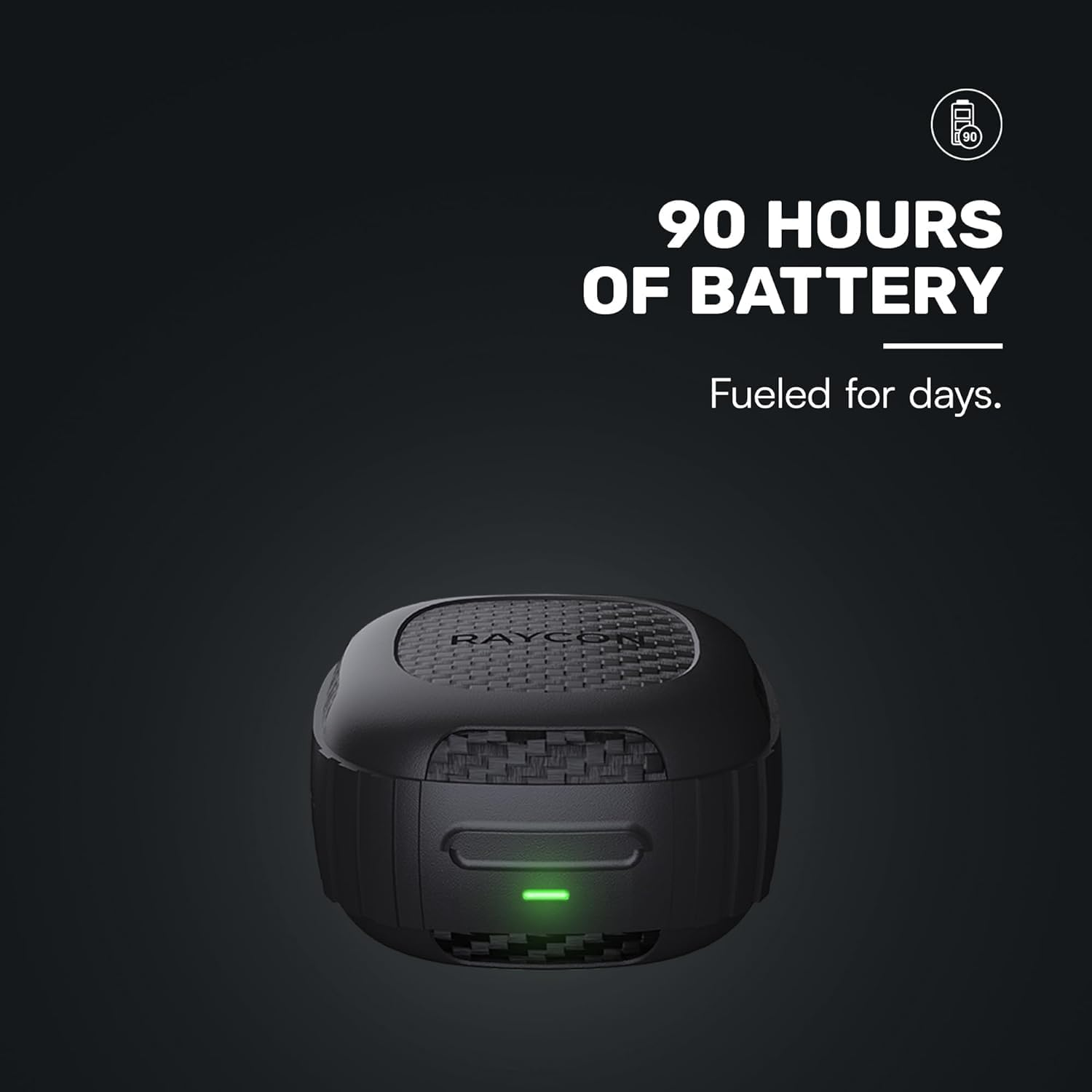 ETRSAIRL Raycon Impact Earbuds Military-Grade Shockproof IP67 Bluetooth Earphones with Stereo Sound, 90 Hours Battery Life, Active Noise Cancellation (Black)