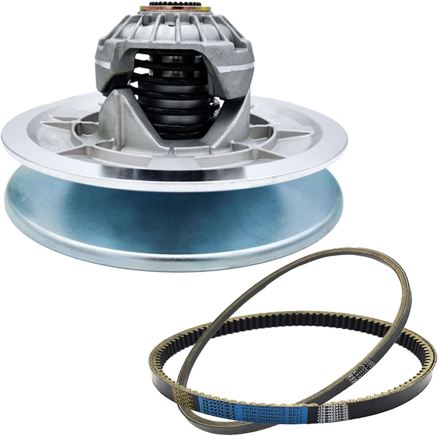 Bridiof FBT2 Driven Clutch Assembly with Belts for YAMAHA GAS Golf Cart G29 YDRA Drive 2007-Up and Drive2 2017-Up, Aluminum Rear Secondary Sheave, JW8-G6202-26-00