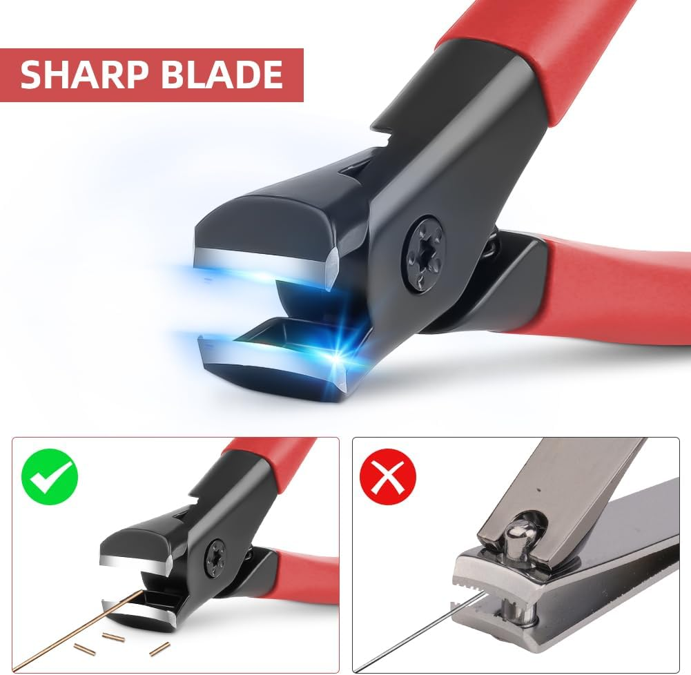 LOPHE Nail Clippers for Thick Nails Large Nail Clipper Sharp Nail Clipper Premium Steel Nail Scissors with Collection Tray for Women Men Senior for Toenails and Finger Nails, Rubber Red image number 4