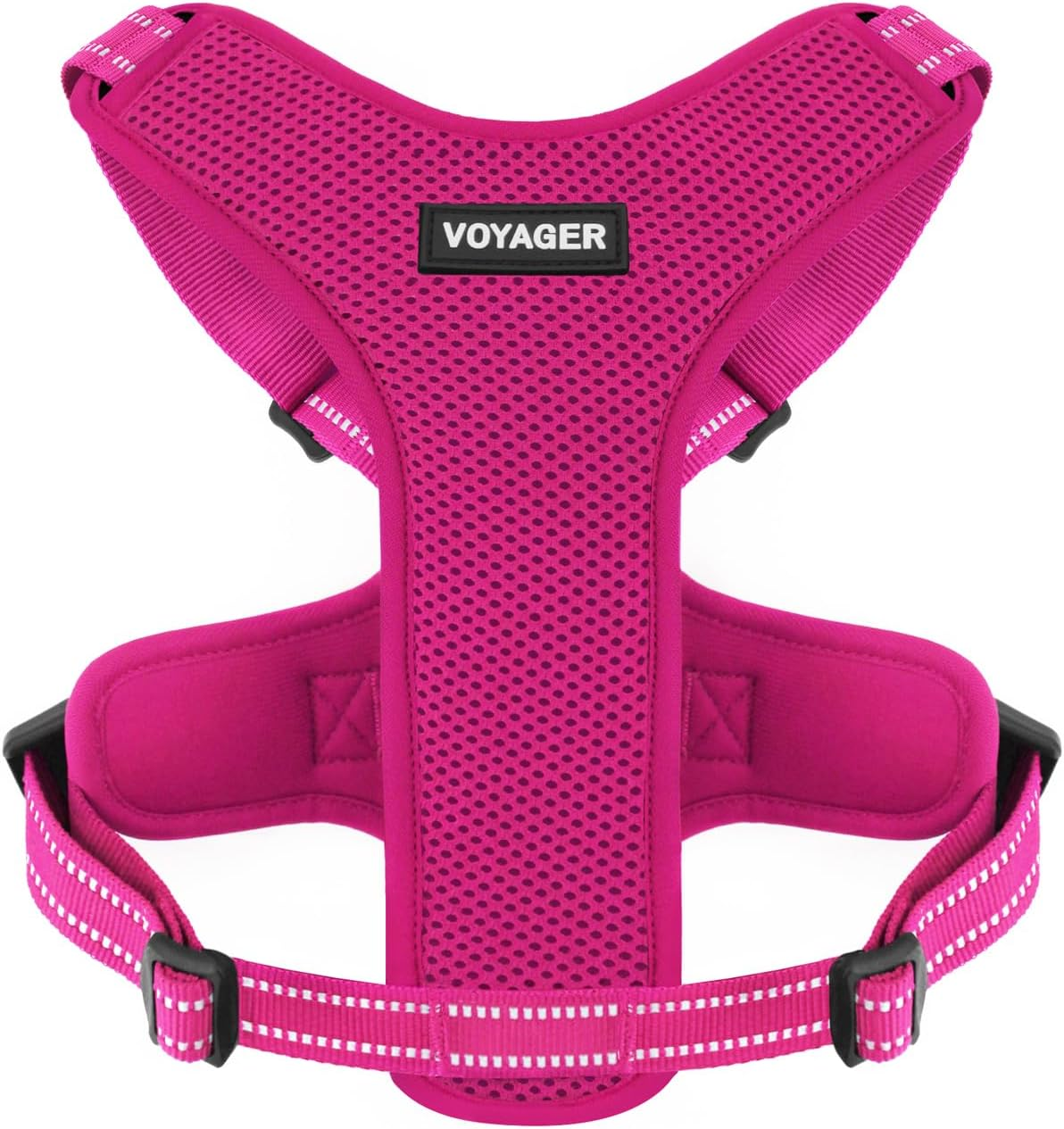 Air Frontier Mesh Dog Harness with Steel Leash D-Ring, Reflective Stitching, and Lightweight Breathable No-Pull Design, Adjustable Neck and Chest Straps for Small to Large Breeds - ORW, S