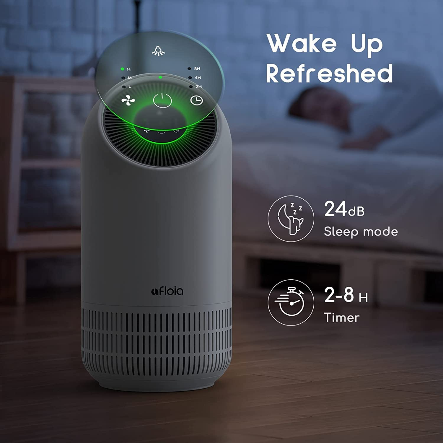 Afloia Air Purifier for Home with Essential Oil Diffuser| H13 Ture Hepa Filter Air Cleaner for Allergies, Remove 99.99% Pets Hair Odor Dust Smoke Mold Pollen, Fillo White image number 6