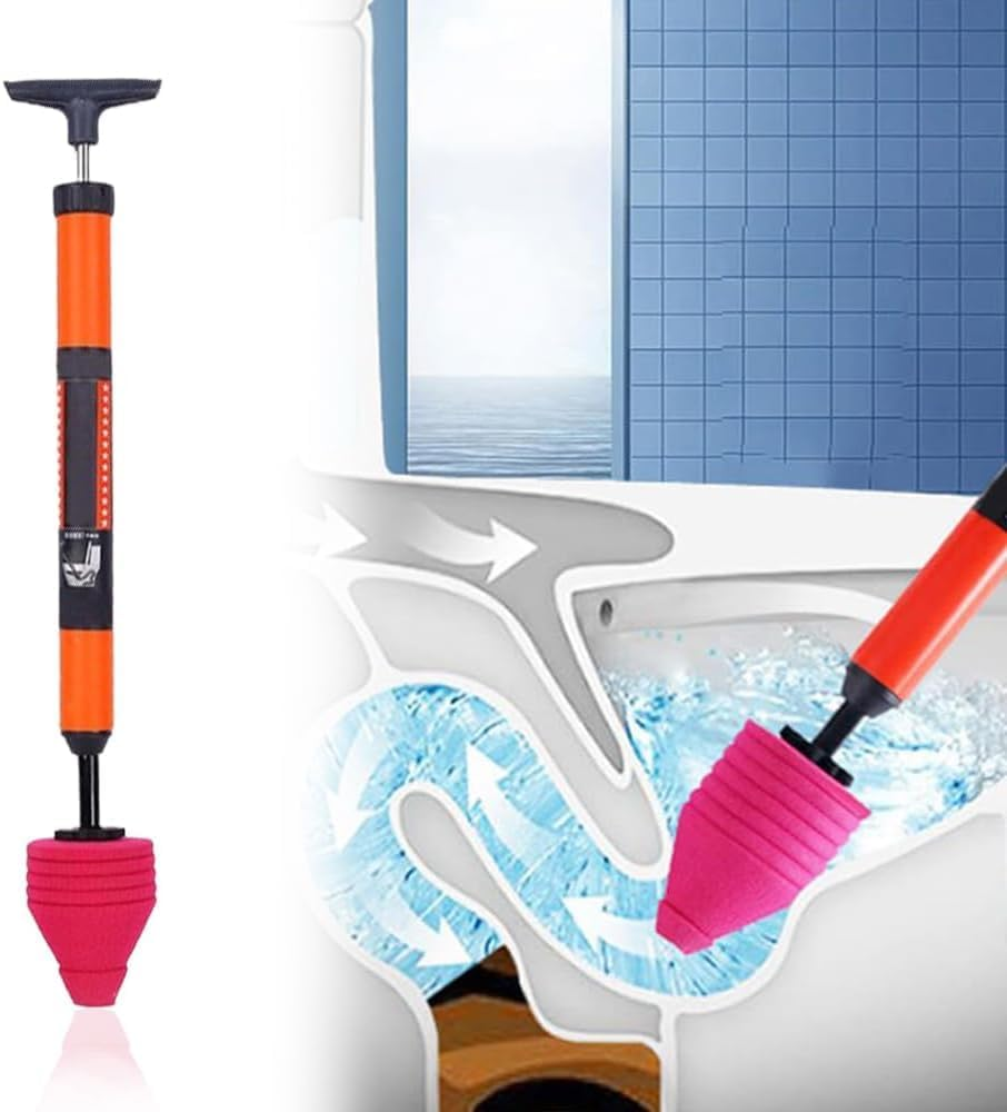 Upgraded Toilet Plunger Kit - High Pressure Unblock One Shot Pipe Plunger, Tub Drain Cleaner Opener for Bathroom, Kitchen, Bathtub, Clogged Pipe image number 4