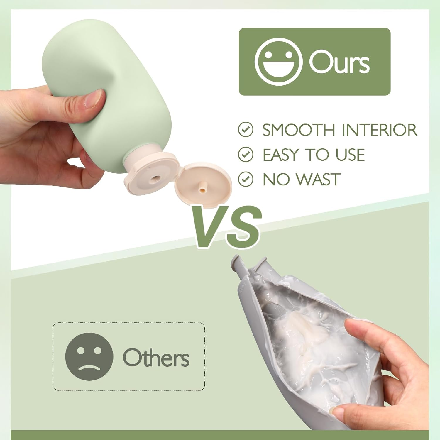 ASEVAT 6.7 Oz/3Pcs Plastic Leak Proof Travel Bottles for Toiletries, TSA Approved Travel Size Containers, Squeeze Bottles Refillable for Shampoo, Lotion & Body Wash, Blue+Pink+Green image number 6