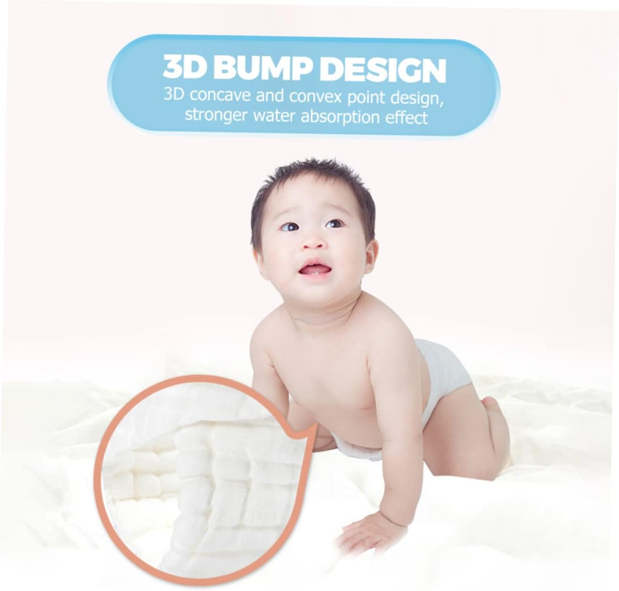 KOMBIUDA Reusable Newborn Cloth Diapers Breathable Inserts for Babies, Washable Baby Cloth Diaper Pants, Size L 50X46Cm Suitable for 15-25Lb, 5Pcs Set image number 3
