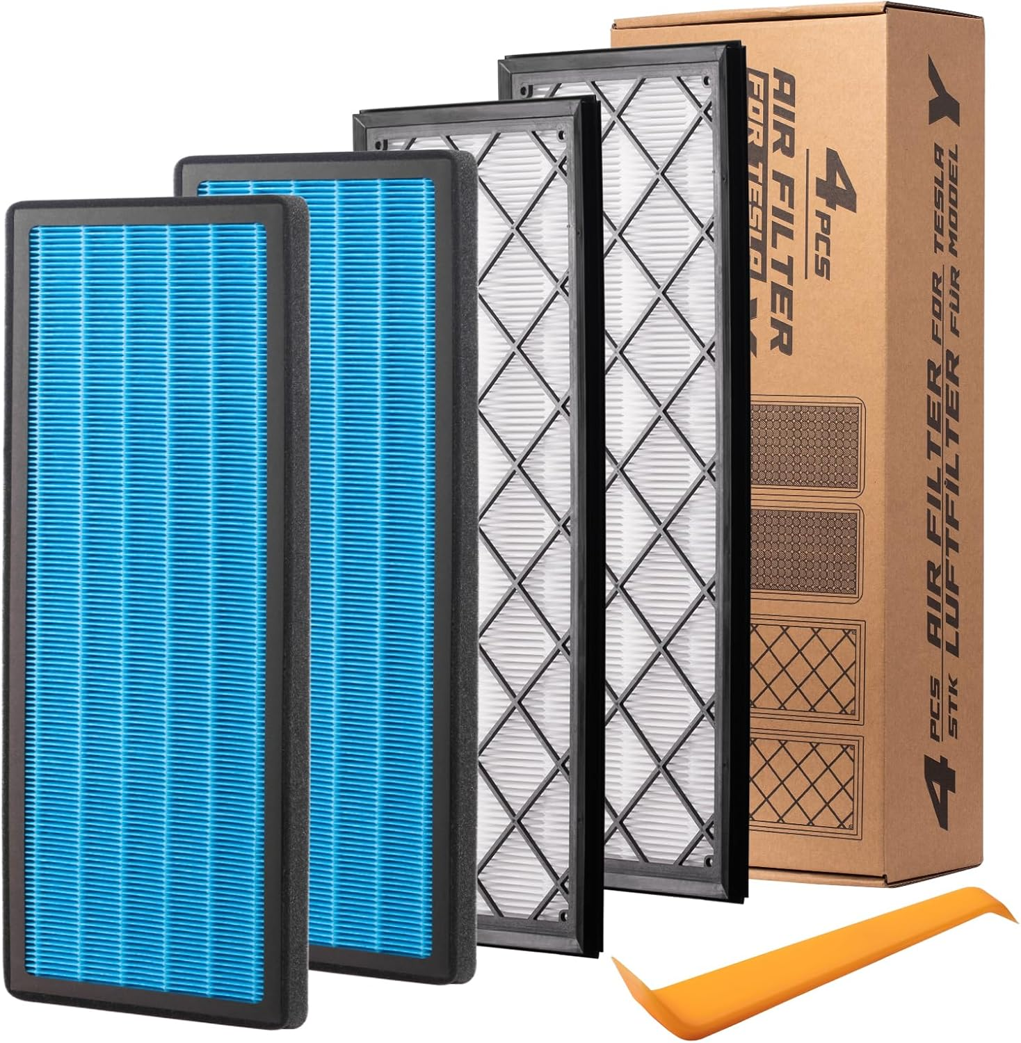 Spurtar Tesla Model Y Hepa Air Filter Activated Carbon Cabin Air Filter Replacement for Tesla Model Y Accessories July 2021-2025 (Set of 4 Packs) image number 3