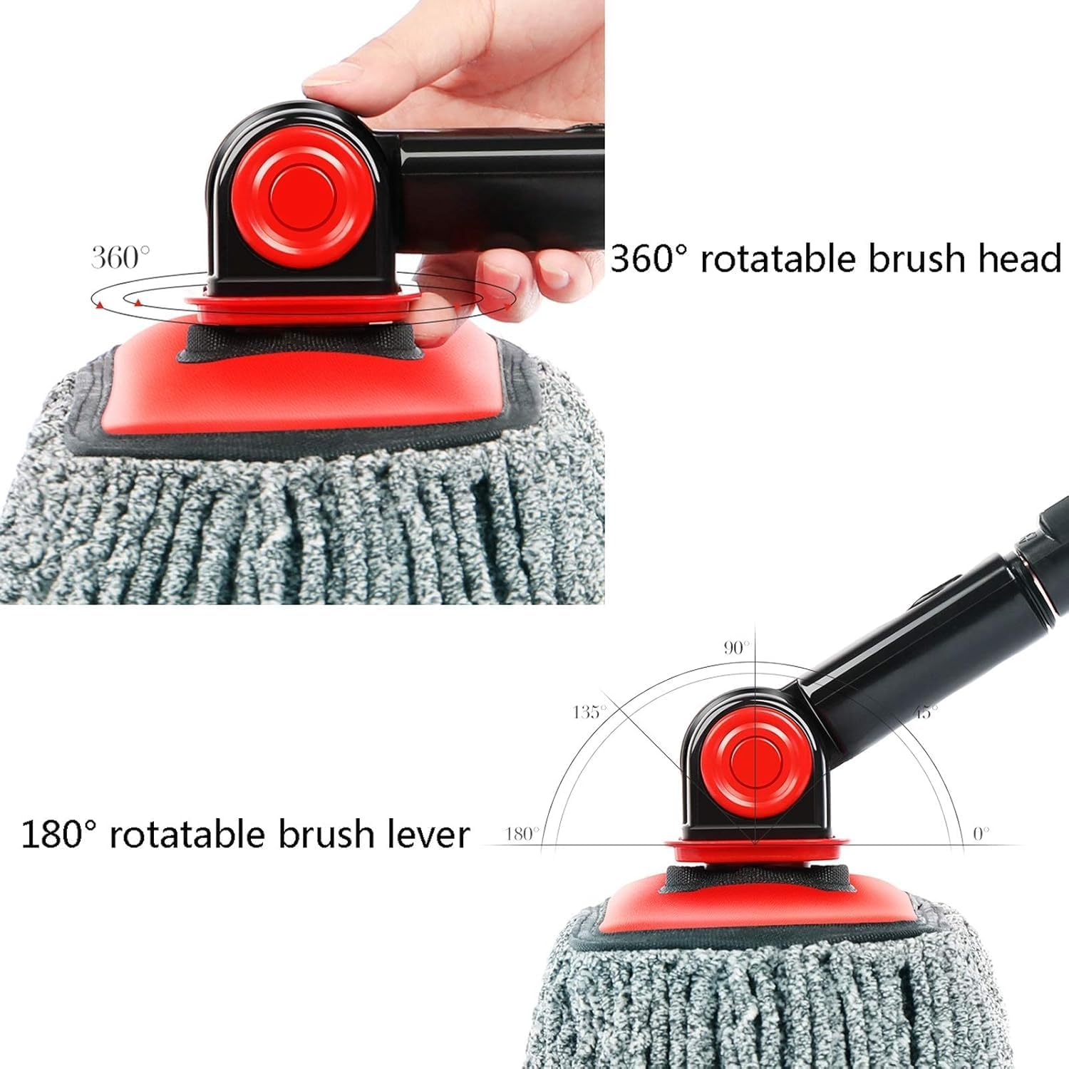Scratch Free Car Duster with Extendable Telescoping Handle Wax Cotton Hair Large Auto Brush for Dust Pollen Removal Car Truck RV Motorcycle Interior Exterior Cleaning image number 2