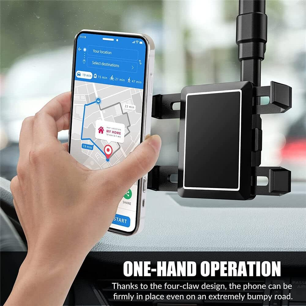 360&deg; Car Rear View Mirror Mount Holder Multifunctional Universal Phone Stand image number 4