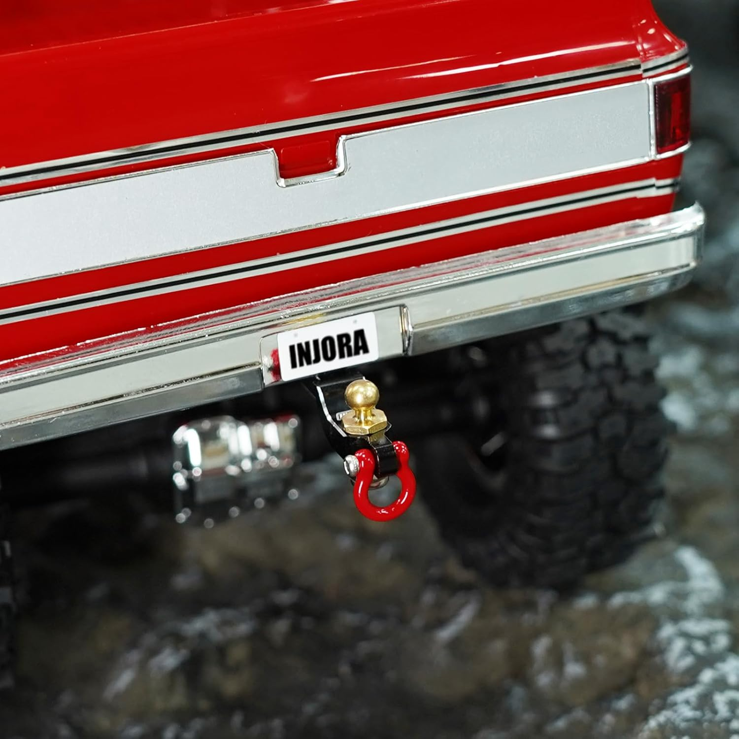 INJORA Drop Hitch Receiver CNC Aluminum Hitch for 1/18 RC Crawler TRX4M Upgrade,2Pcs image number 5