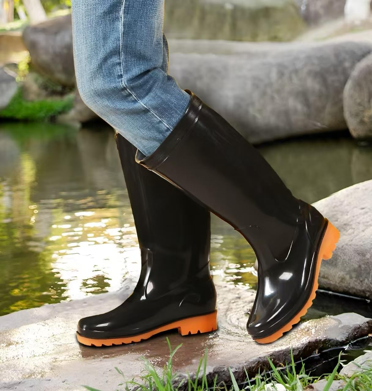 Rain Boots, Waterproof Work Shoes, Suitable for Sizes 8-9.5