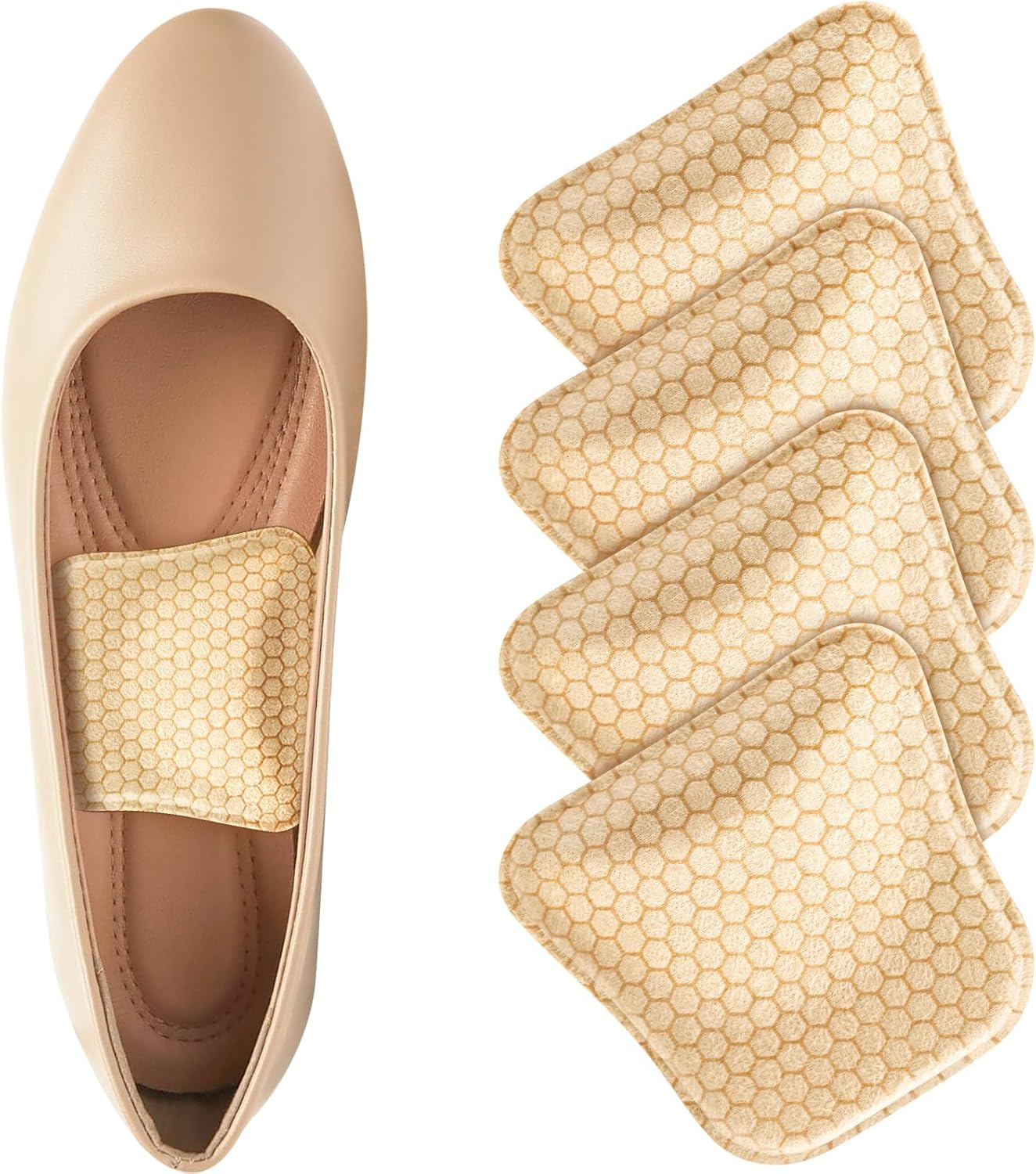 Arch Support Inserts Women for Flat Feet, Gel Arch Inserts for Plantar Fasciitis Relief, Non-Slip Arch Support Pads, Two-Option of Different Heights, Beige, Two Pair High: 0.47In