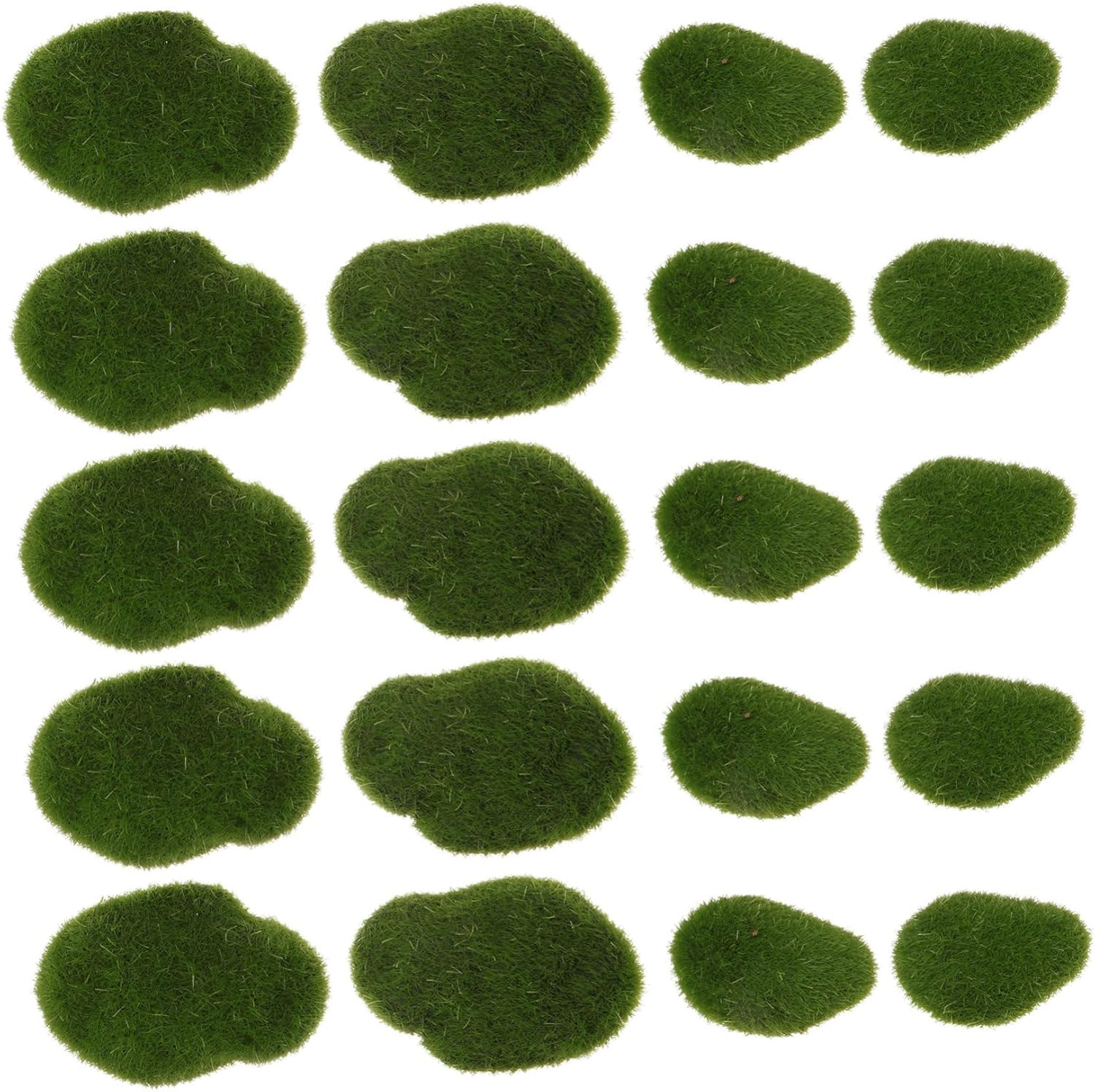 20Pcs Artificial Moss Stone Fish Tank Mossy Stone Faux Stone Simulated Mossy Stone Artificial Rock for Moss Miniatures Terrarium Moss Stones Vivid Mossy Landscape Stone Green Foam image number 6