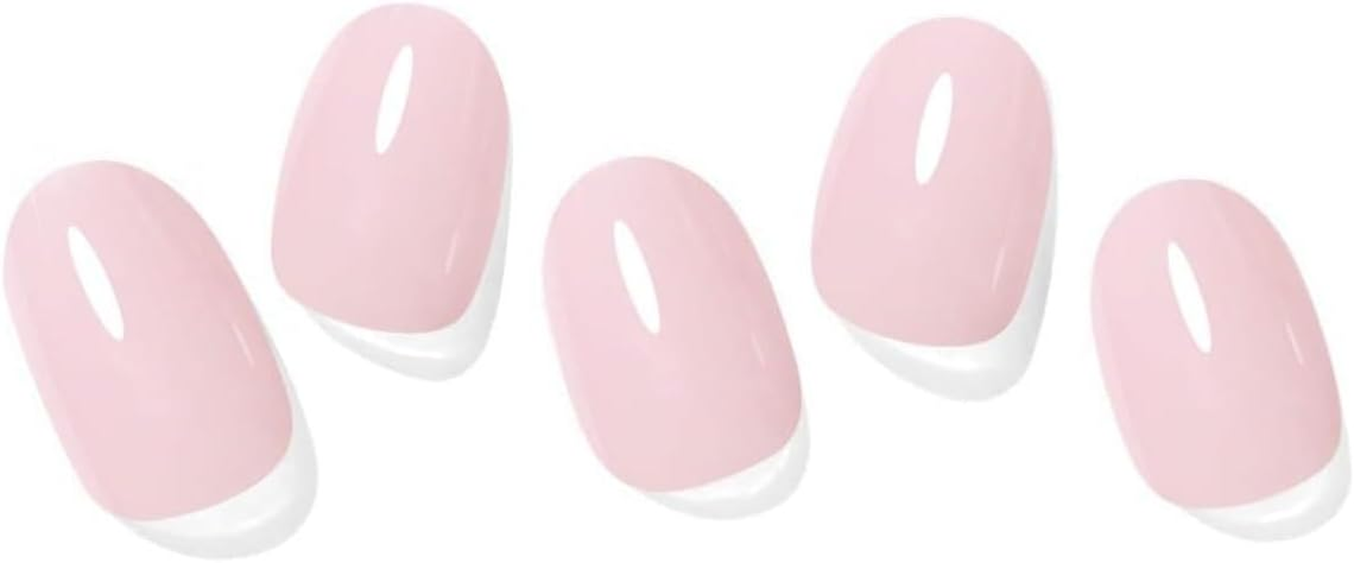 Semi Cured Gel Nail Strips (Burgundy Red), 20 Pcs Gel Nail Wraps, Stickers, UV Light Required, Salon Quality, Long Lasting (Jelly Pink) image number 6