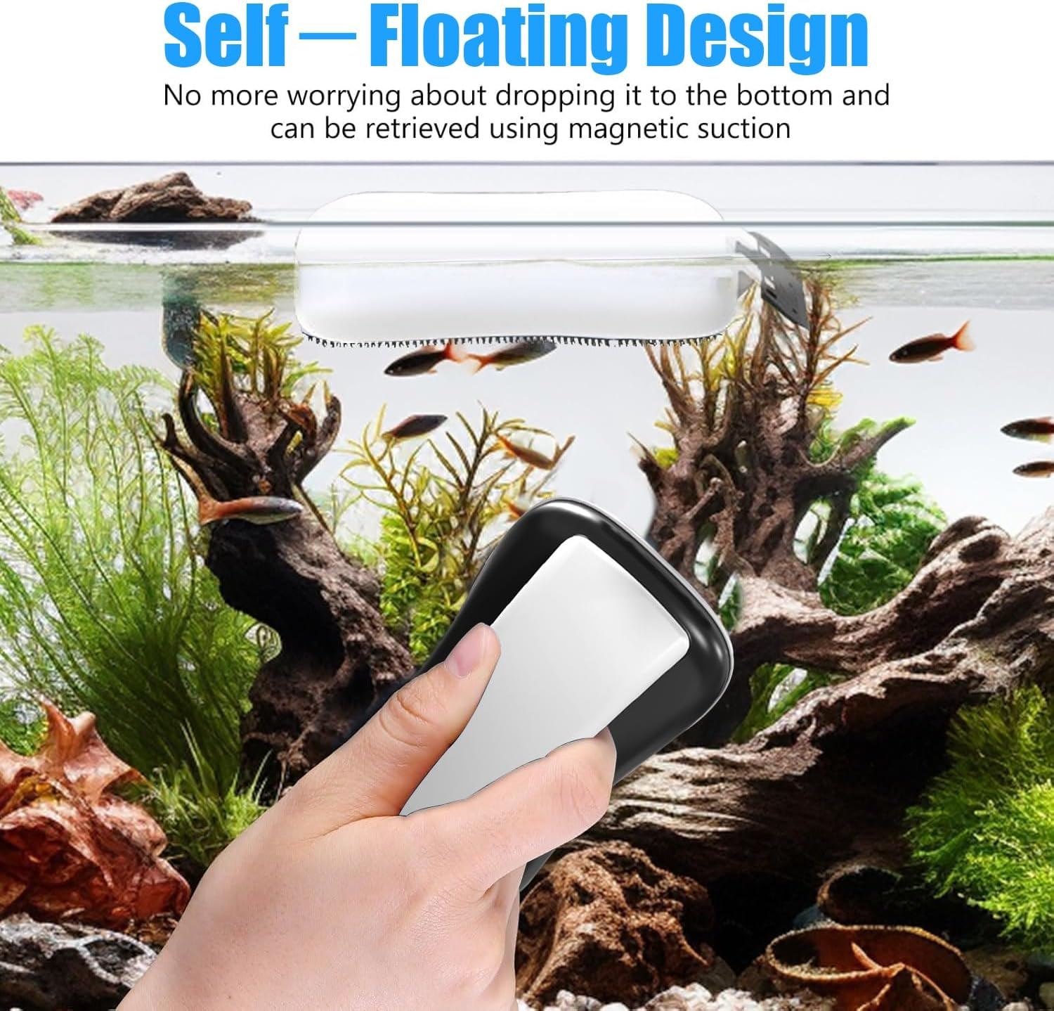Magnetic Aquarium Fish Tank Glass Algae Scrapers Glass Cleaner Scrubber Clean Brush [Floating,Scratch-Free,Non-Slip,Magnetizing]Bestie of Aquarium image number 5