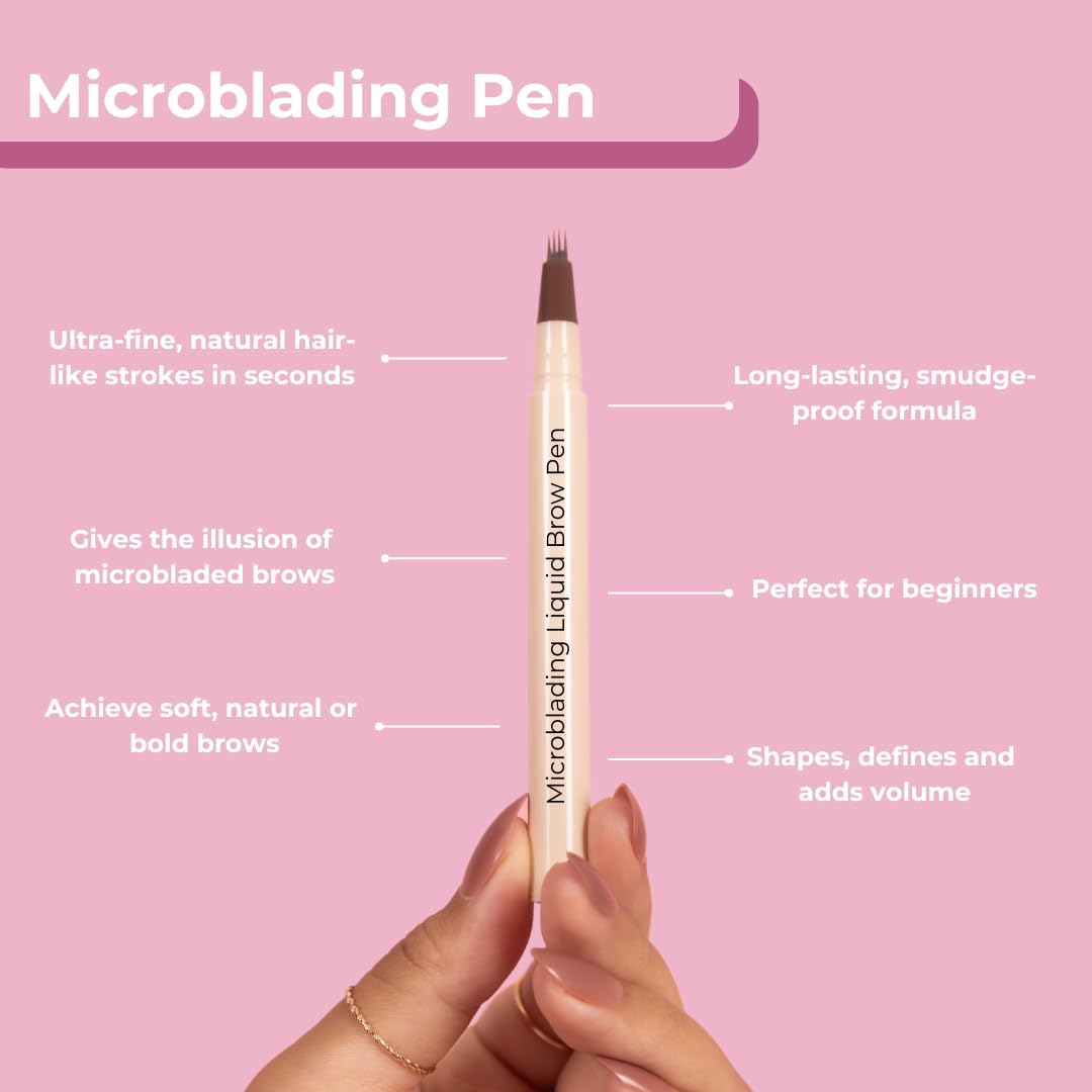 The Brow Technicians Microblading 4-Tip Hair-Stroke Brow Pen &ndash; Waterproof, Smudge-Proof, Long-Lasting Eyebrow Makeup for Natural-Looking Brows (Blonde) - Blonde image number 4