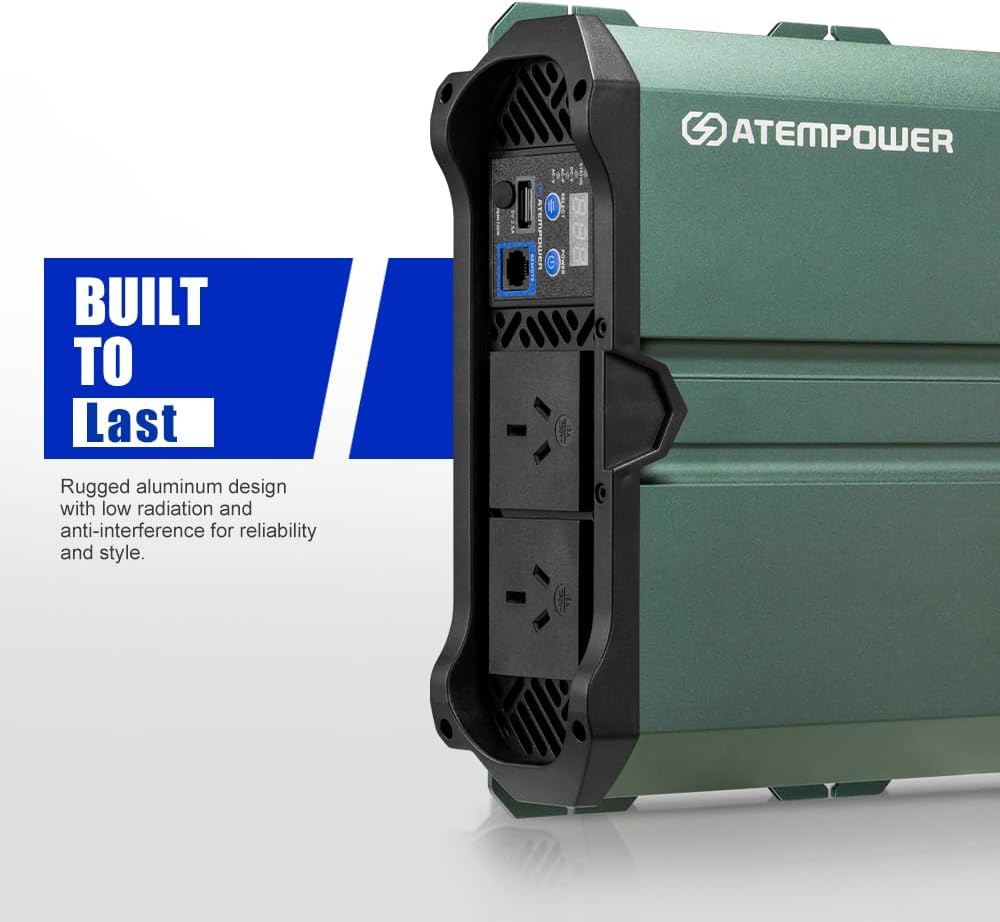 Atem Power 2000W/4000W Pure Sine Wave Inverter 12V to 240V, Unwavering Power with LCD Display & Multi-Protection, Built-In 2 AC Outlets, USB Port & Silent Smart Cooling System for Off-Grid image number 2