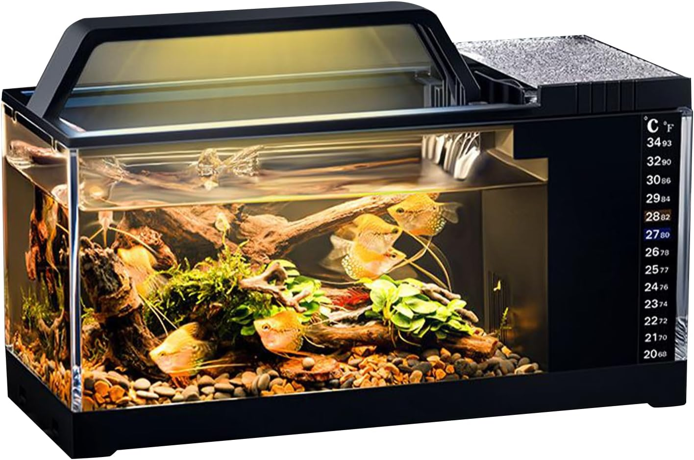 Fish Tank Kit | Fish Tanks with LED Light | Small Aquarium Tank Quiet Pump Kit with Filtration System, Smart Desktop Accessories for Bedroom Living Room Home Decorations