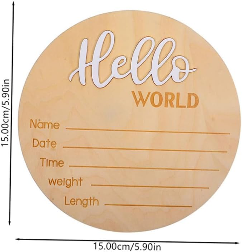 Wooden Baby Announcement Sign Newborn Name Sign for Hospital Newborn Photo Prop 2Pcs
