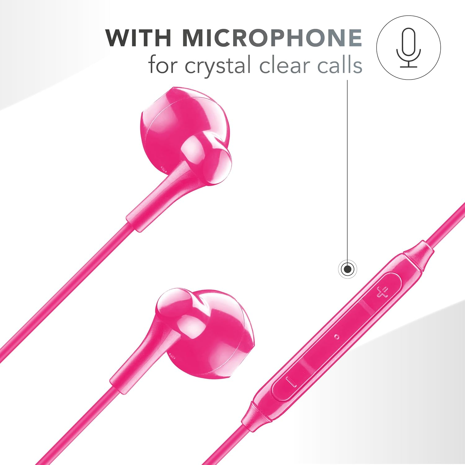 Music Sound - Capsule Headphones - Headphones with Cable and Microphone - USB-C Compatibility - Metal Details - Colour Pink image number 5