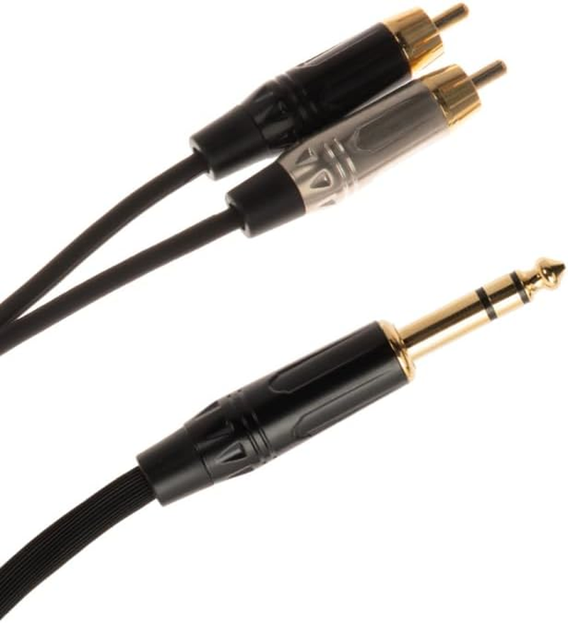 Quik LOK JUST/JS2RCA-2 | 2 RCA Male to 2 RCA Male Audio Adapter Cable | Length 2 M | JUST Series | Black | for Hi-Fi, Mixers, Home Studio, Recording, Stereo Systems