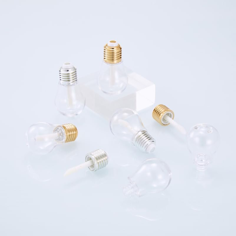 Pack of 10 Refillable Plastic Lip Gloss Bottles DIY Lipstick Container in Bulbs Design Transparent for Cosmetics for Travel And image number 4